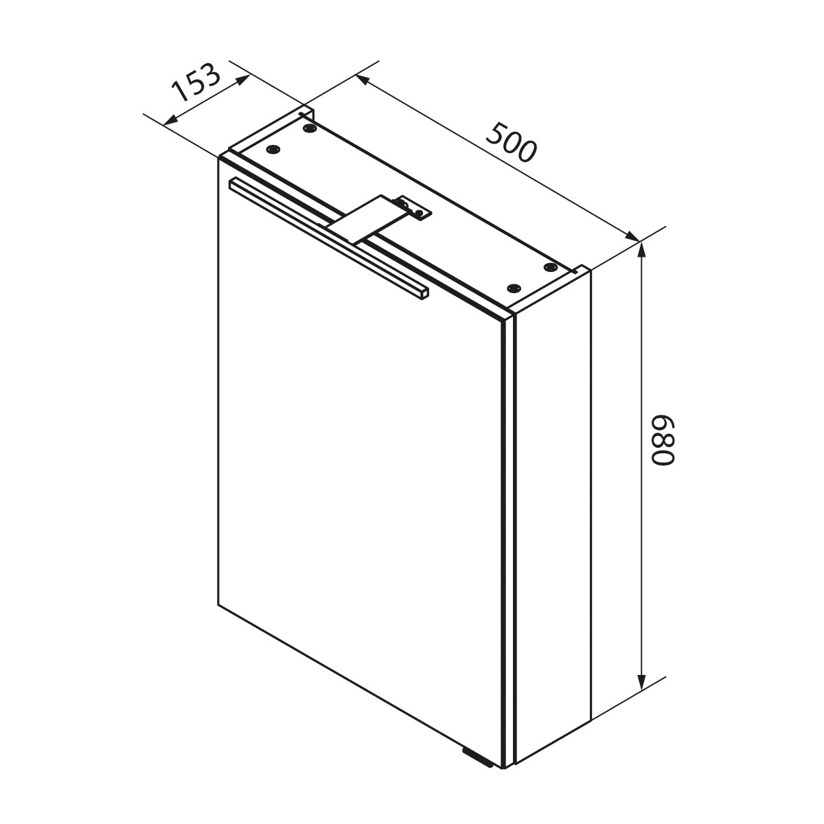 Fackelmann  Gäste-WC Spiegelschrank links SBC 500 x 680 x 153 mm GrauEiche Bild 4