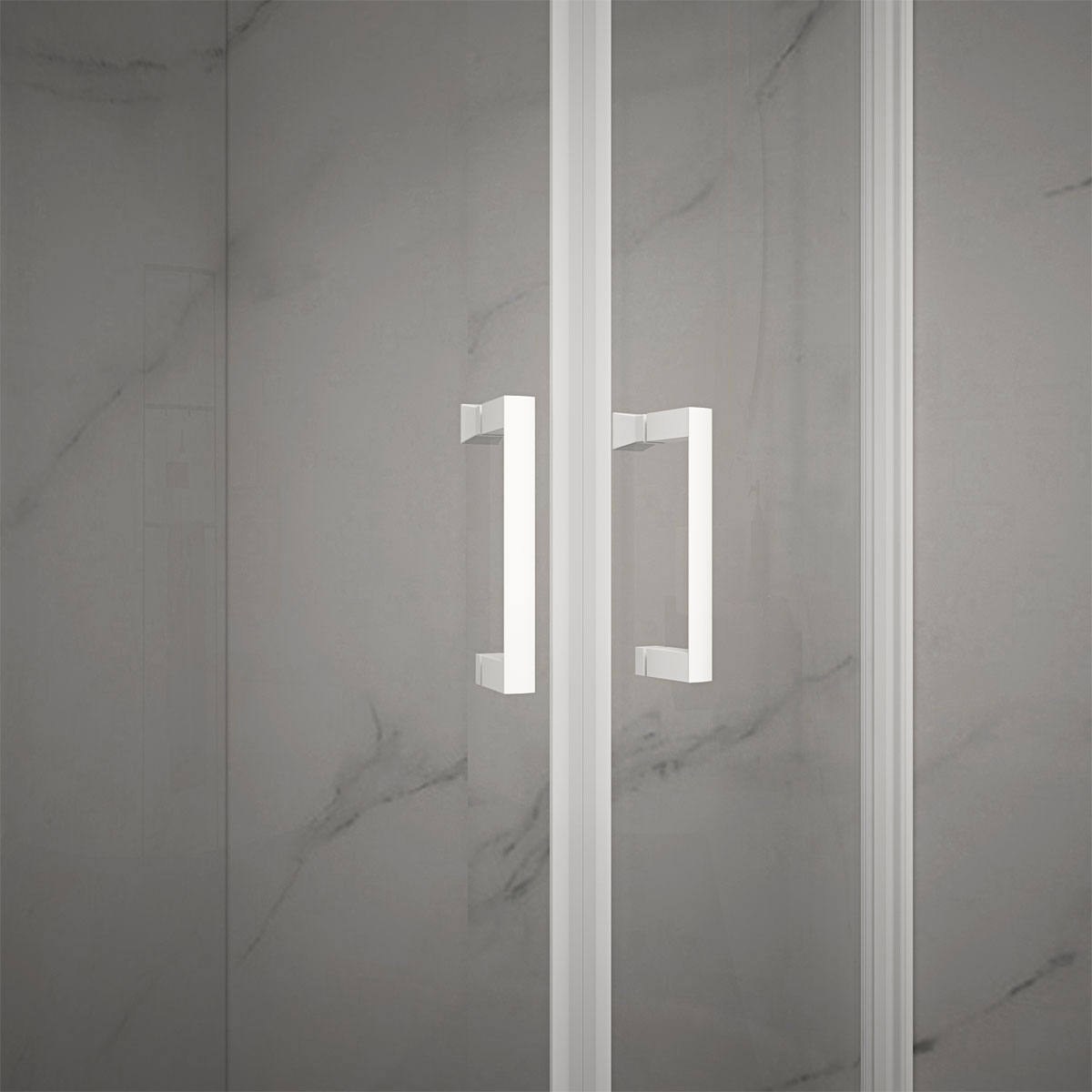 Aurlane Glasdusche Factory rund weiß 90 x 200 x 90 cm Bild 3