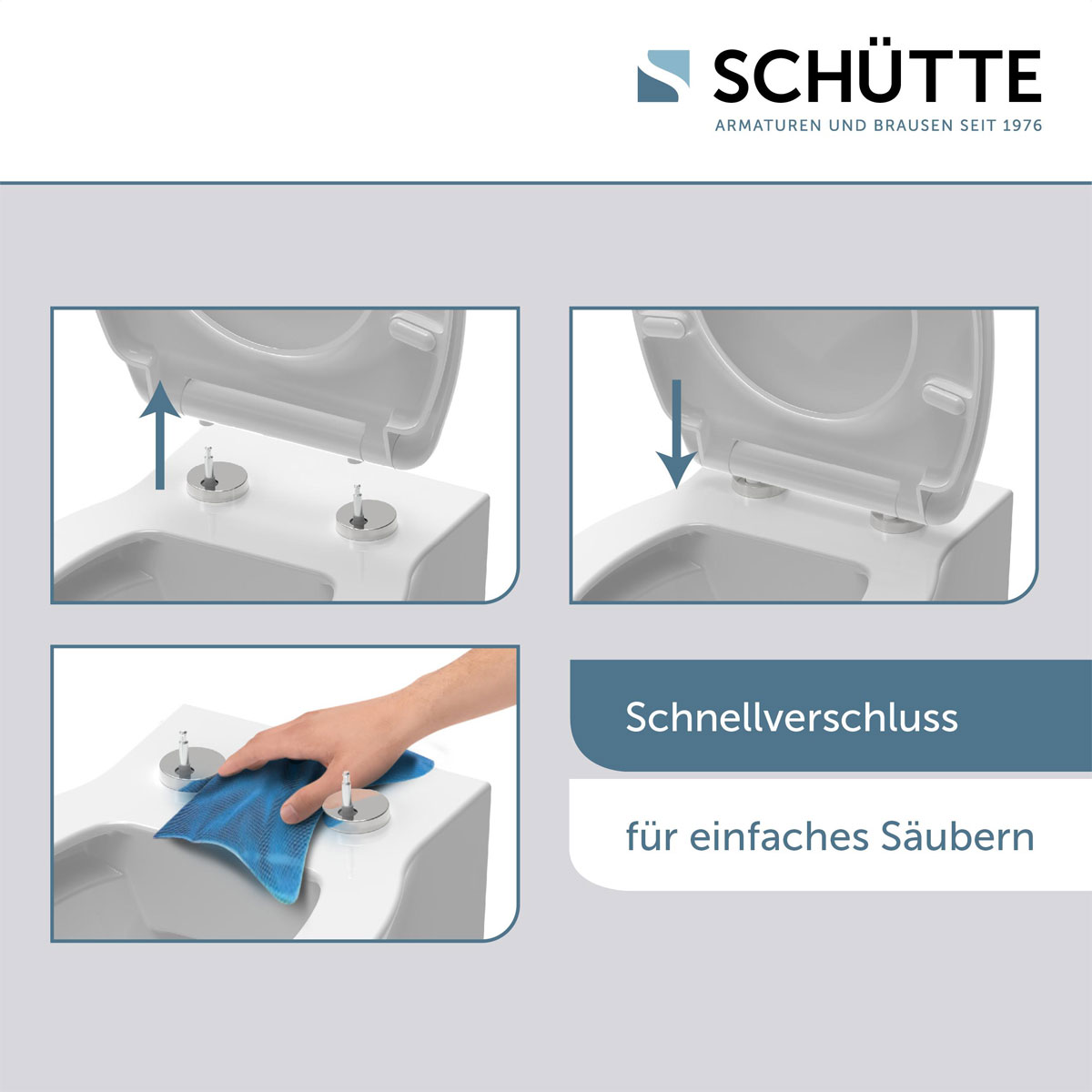 Schütte Duroplast HG WC-Sitz WATER LILY mit Absenkautomatik und Schnellverschluss Bild 6