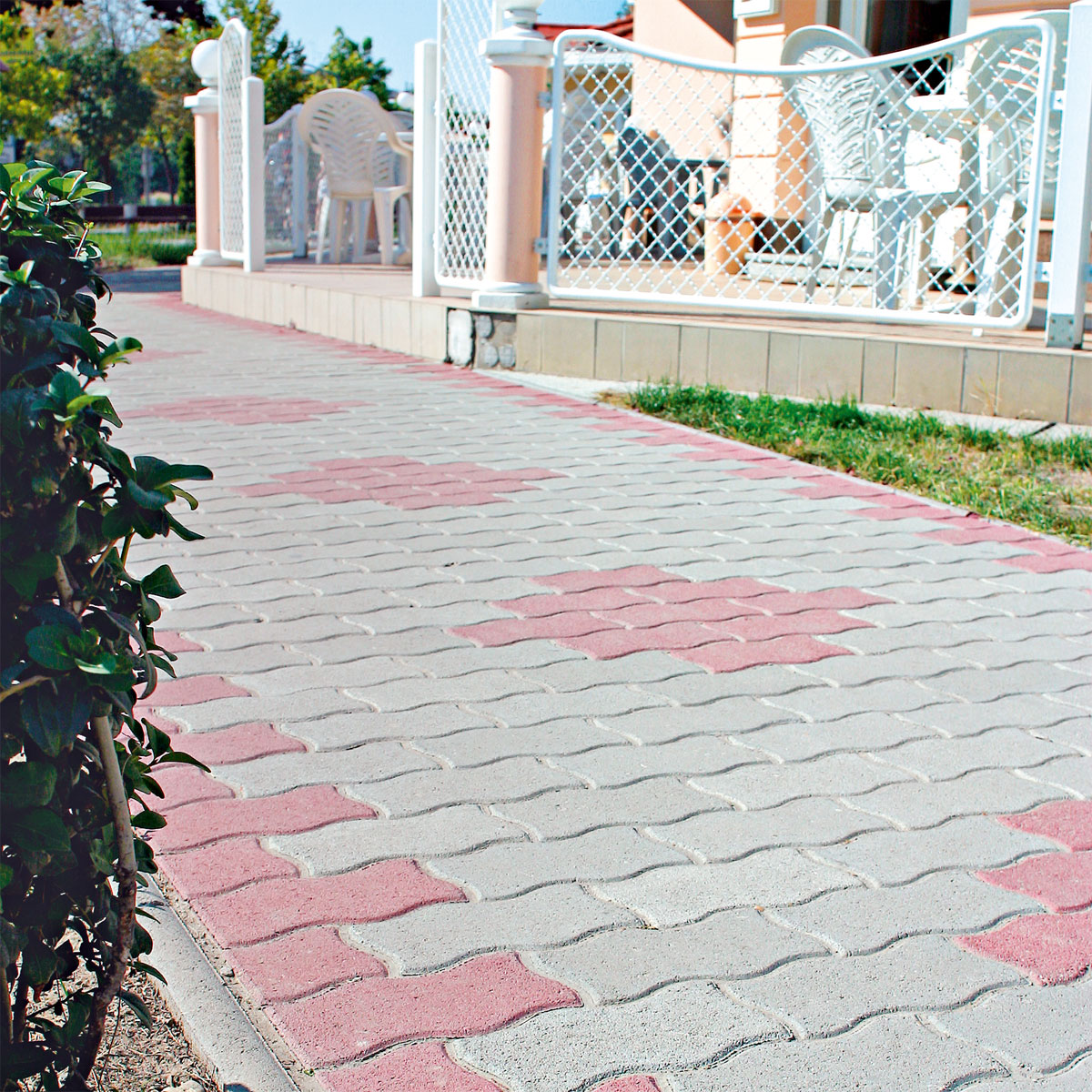 Wellenverbundstein 22 x 11 x 5 cm titanrot Bild 2