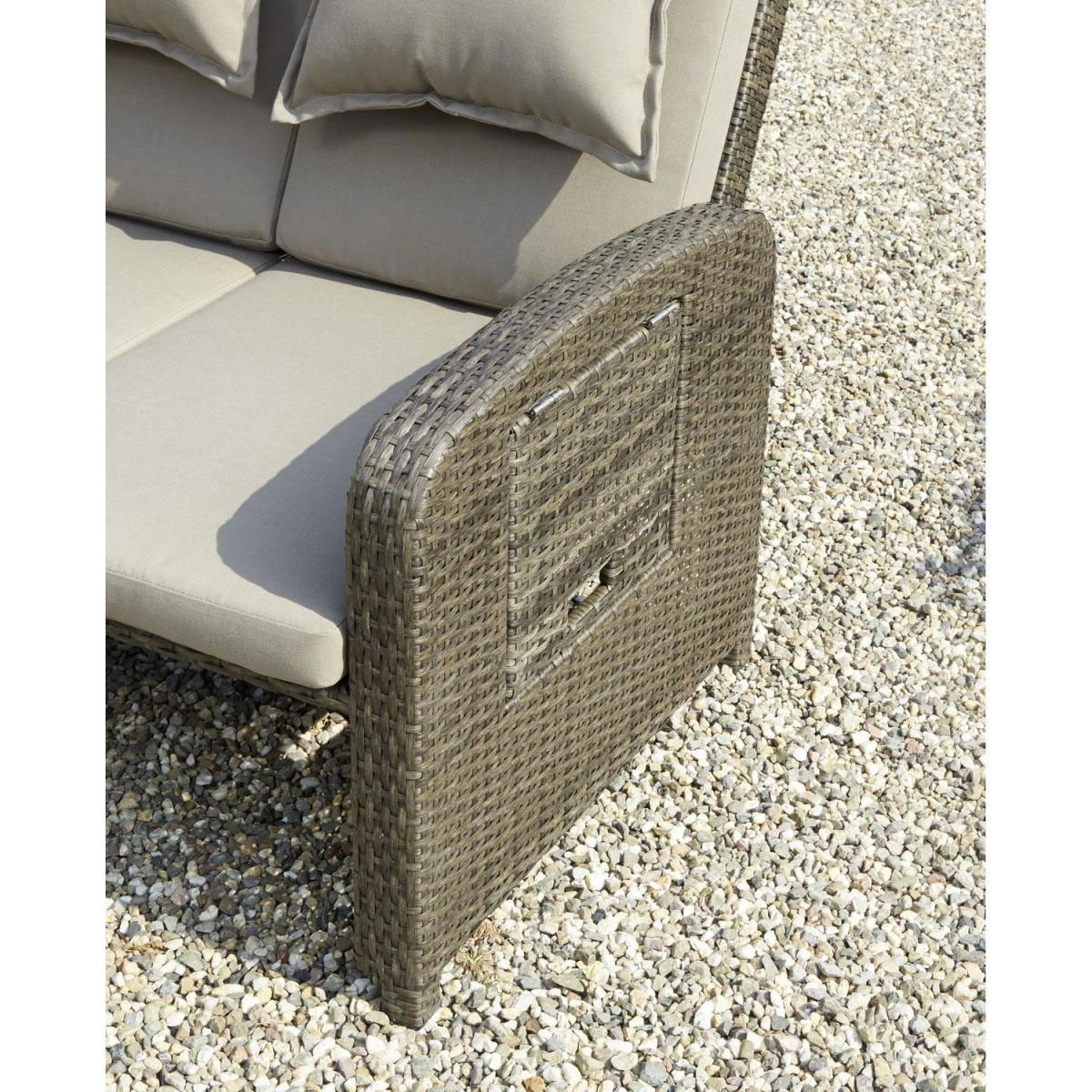 Greemotion Testrut Multifunktionssofa Bahia Rondo 121 x 86 x 99 cm Stahl/Rattan inkl Kissen Bild 3