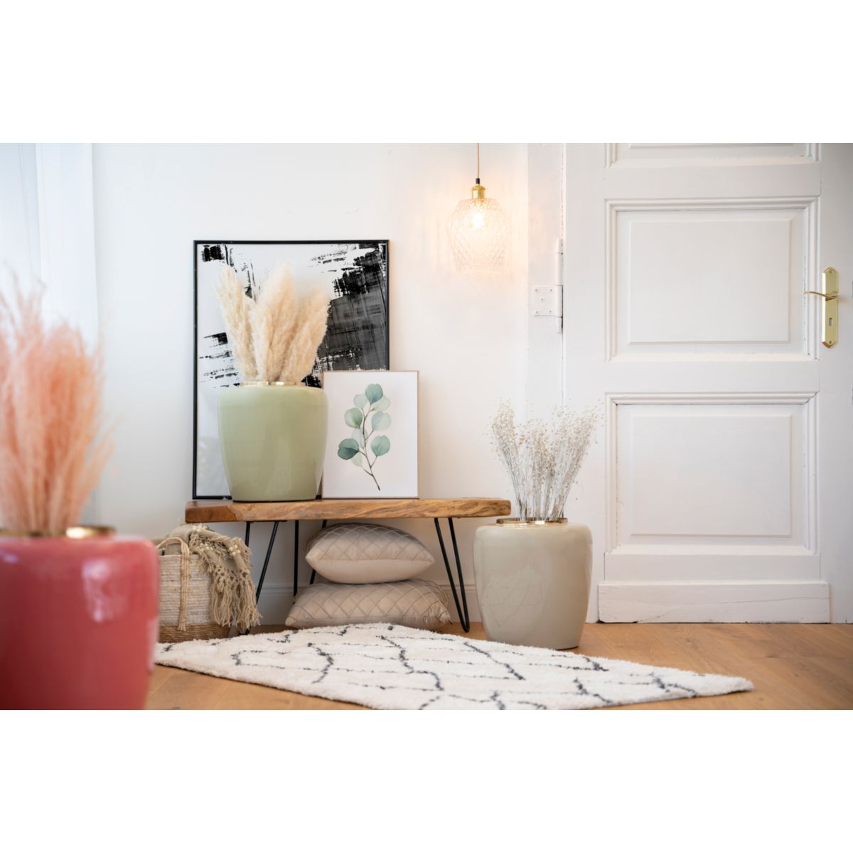 Vase Art Deco 125 mint gold Bild 2