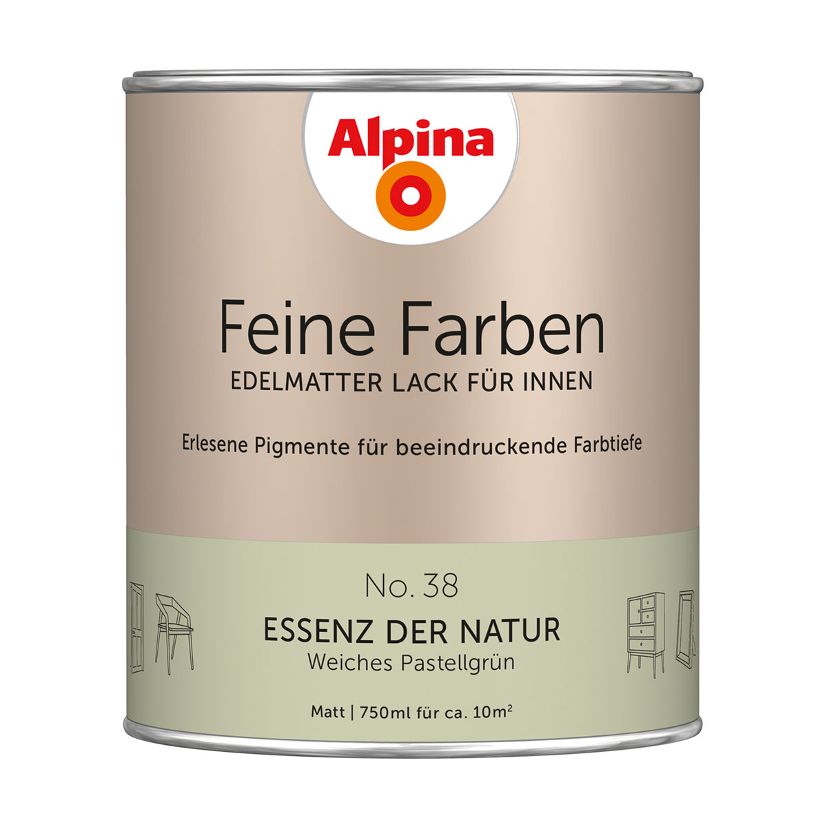 Alpina  Buntlack Feine Farben Lack No 38 Essenz der Natur edelmatt 750ml