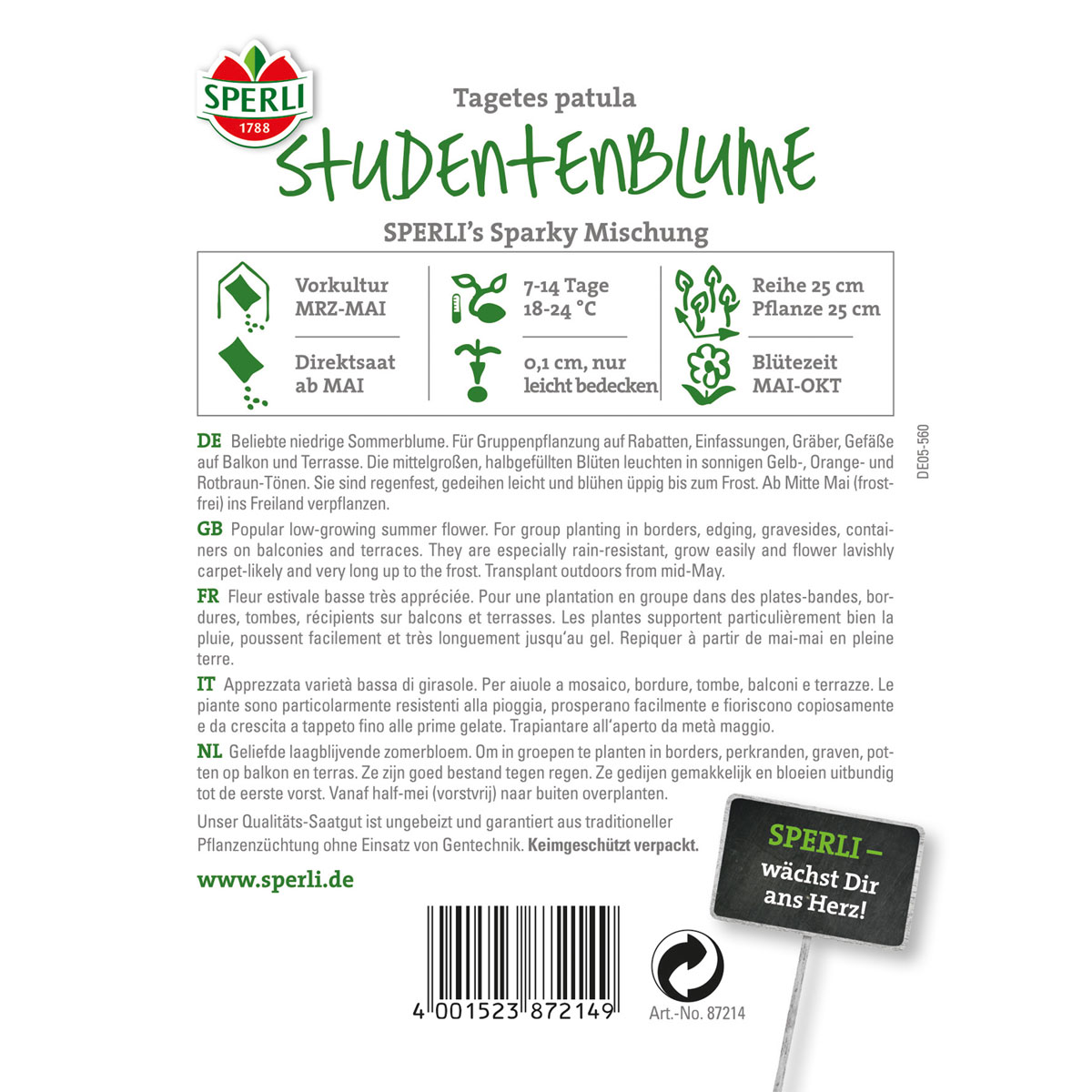 Sperli Studentenblumen ngs Sparki Mischung Bild 2