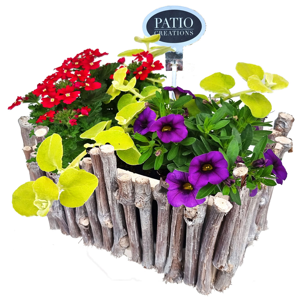 Bepflanztes Holzgefäß ca. 22x16 cm