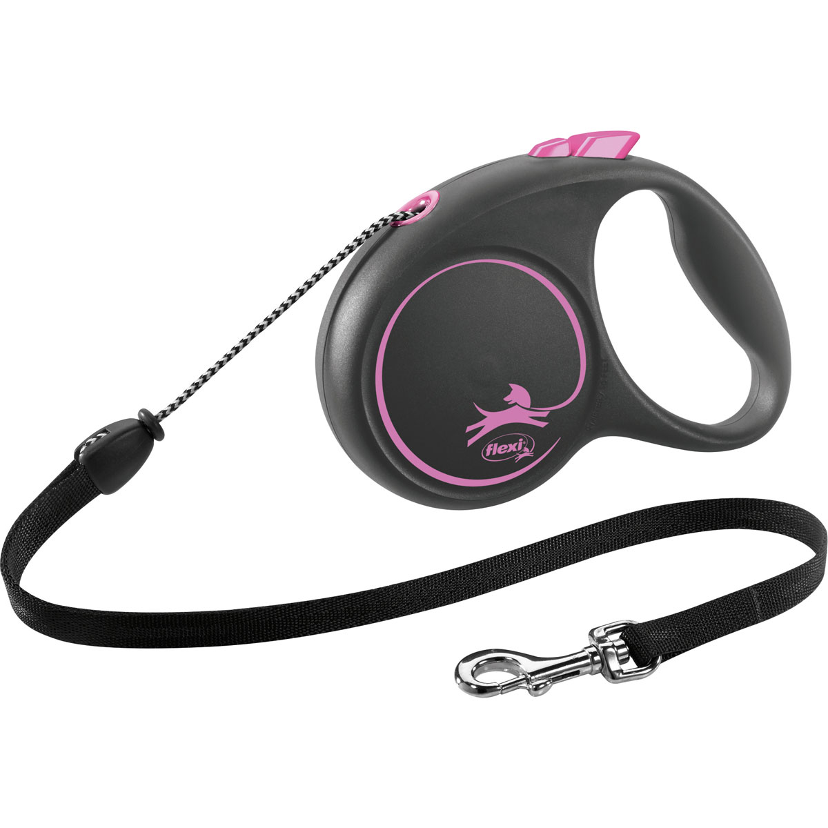 Trixie flexi BLACK DESIGN Seil pink Größe M 5 m