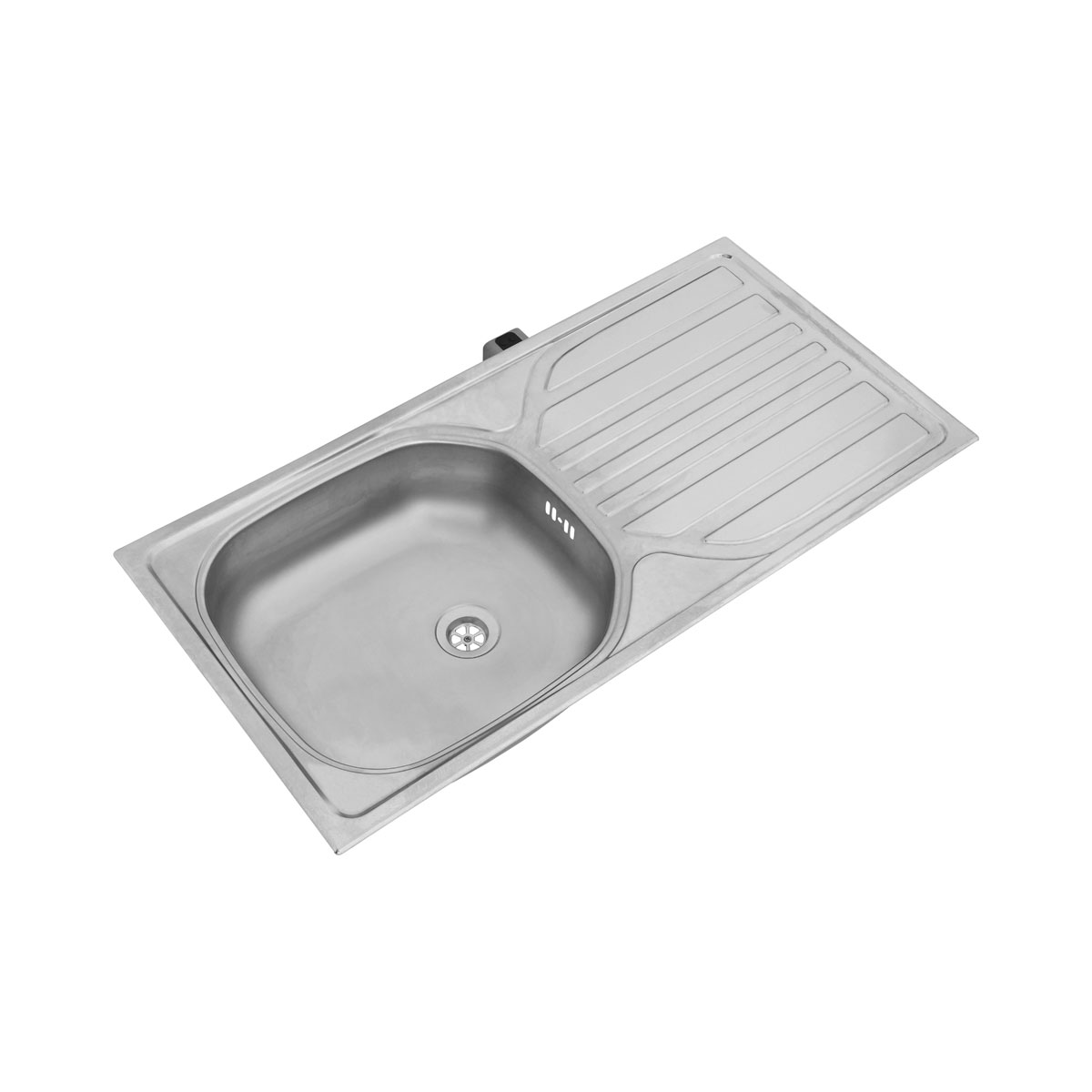 Respekta Edelstahl-Spüle inkl Ab- und Überlaufgarnitur 86 cm Bild 4