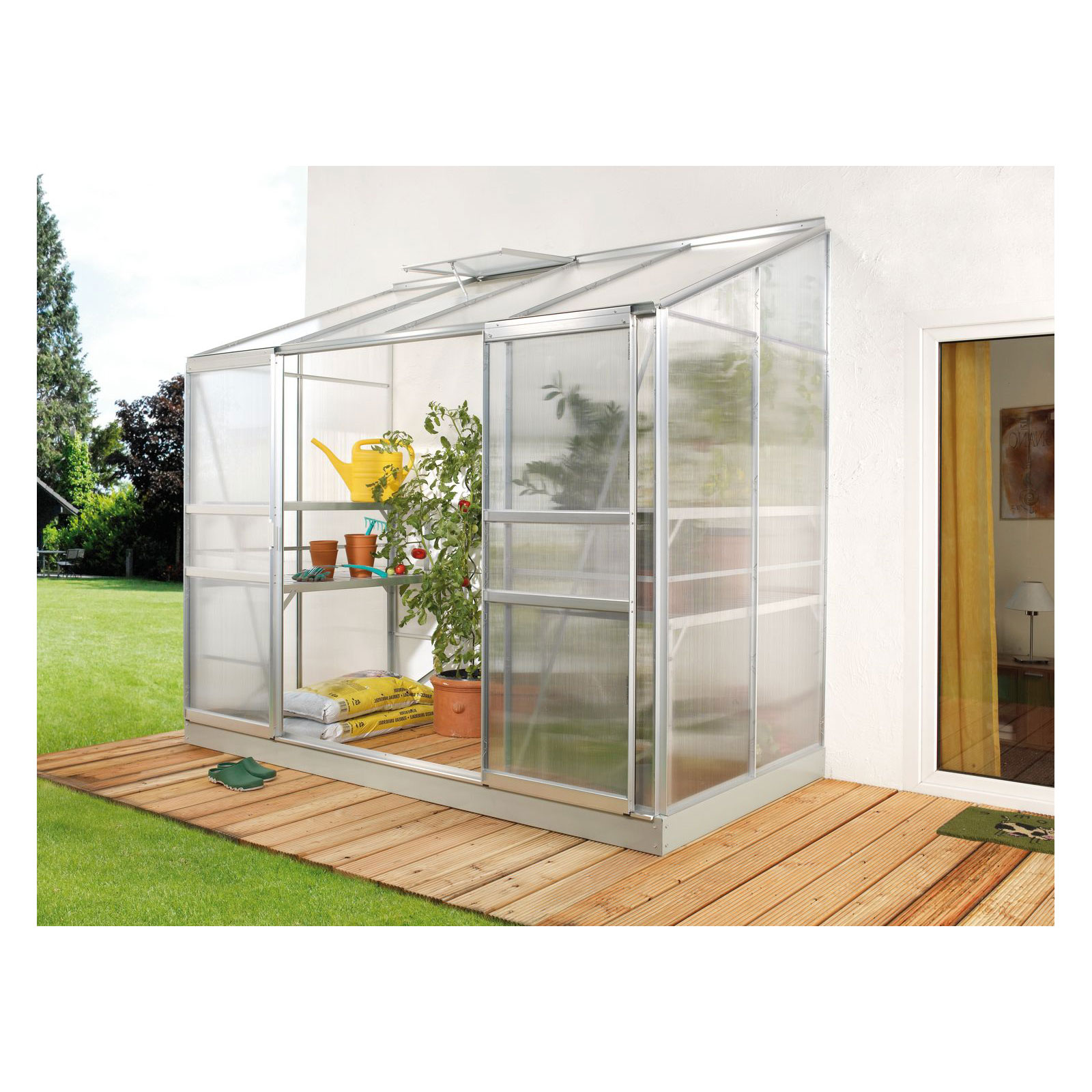 Vitavia Gewächshaus Styx 3300 3,3m² 4 mm Hohlkammerplatten silber