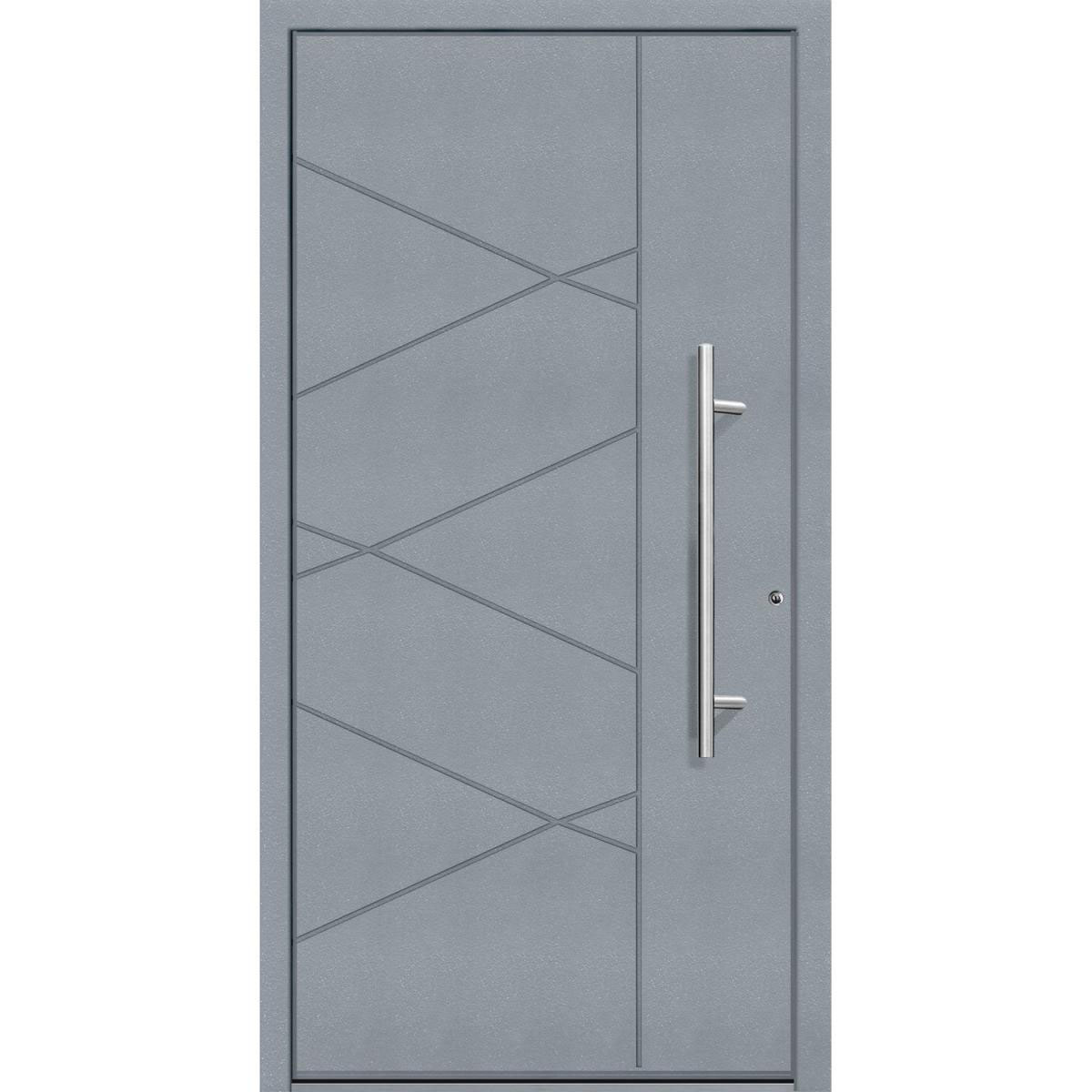 Aluminium Sicherheits-Haustür Foggia Superior 60 mm grau 110 x 210 cm Anschlag rechts inkl Griffset Bild 1