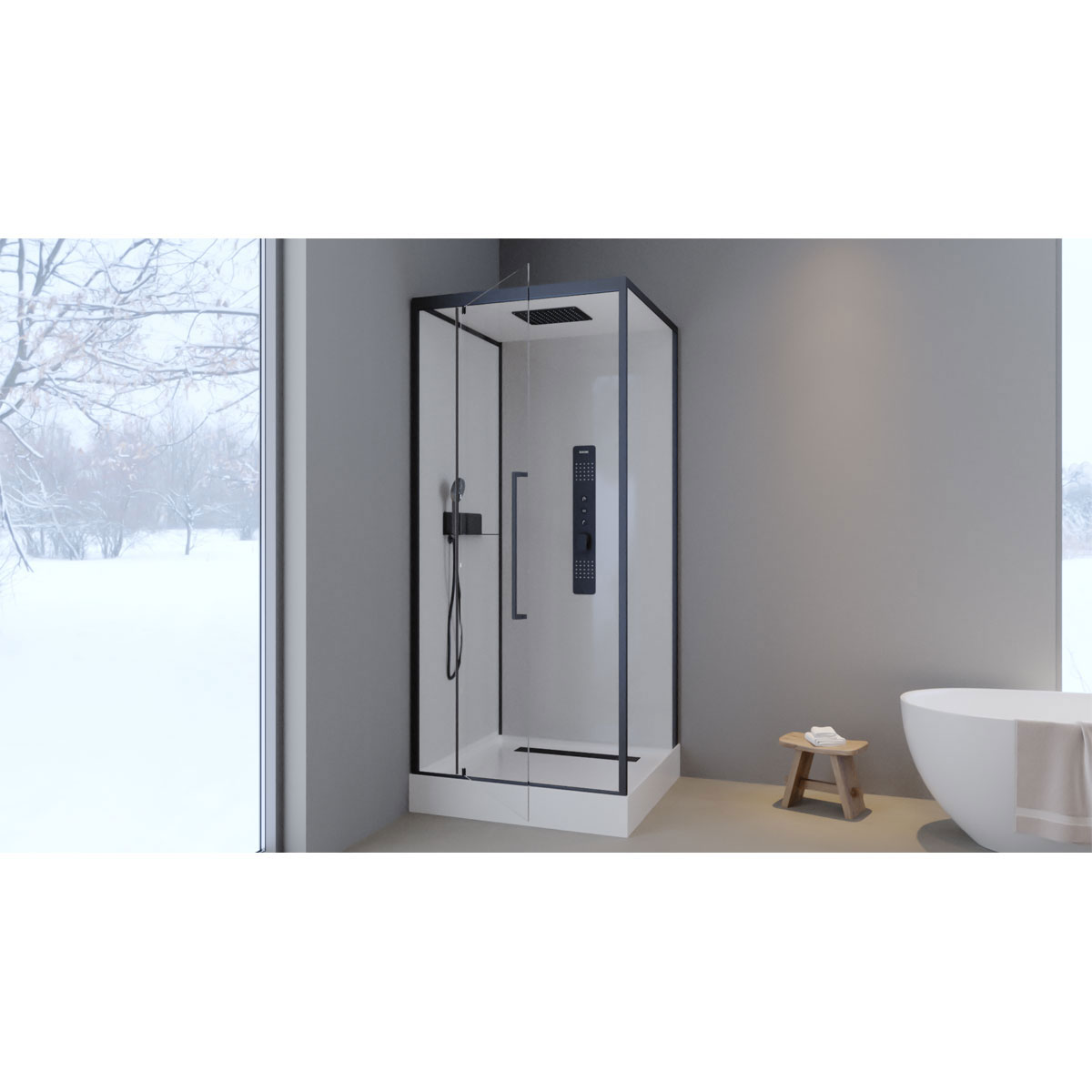 Aurlane Komplettdusche Urban 2 eckig 90 x 90 x 215 cm Bild 5