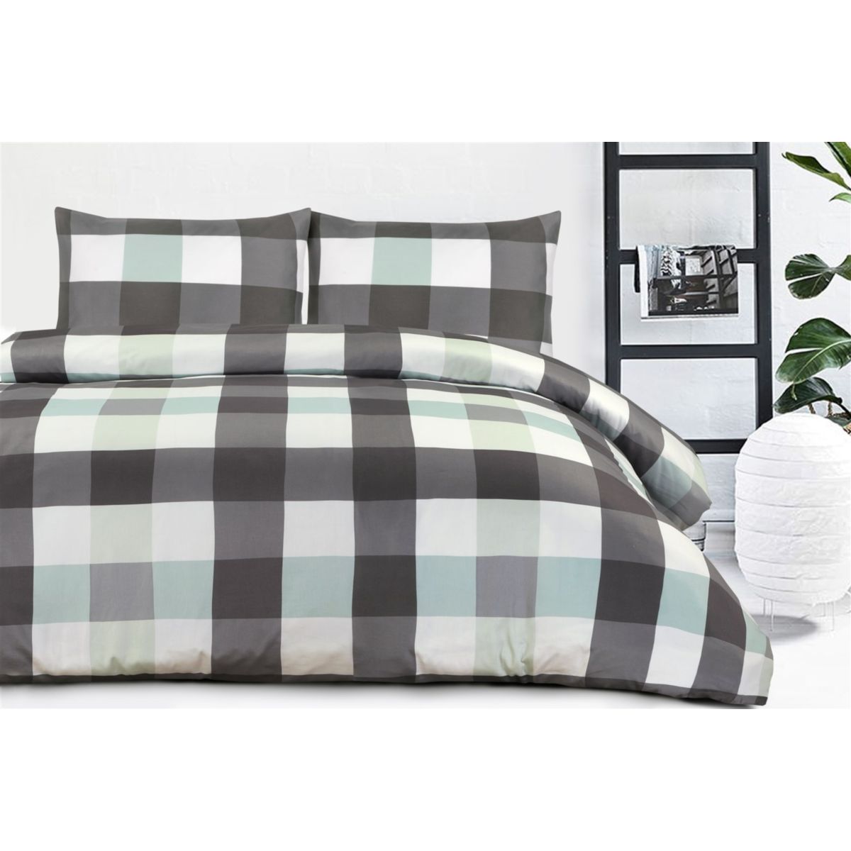 Bettwäsche Nevada 125-GB Anthrazit / Mint 140cm x 200cm Bild 3