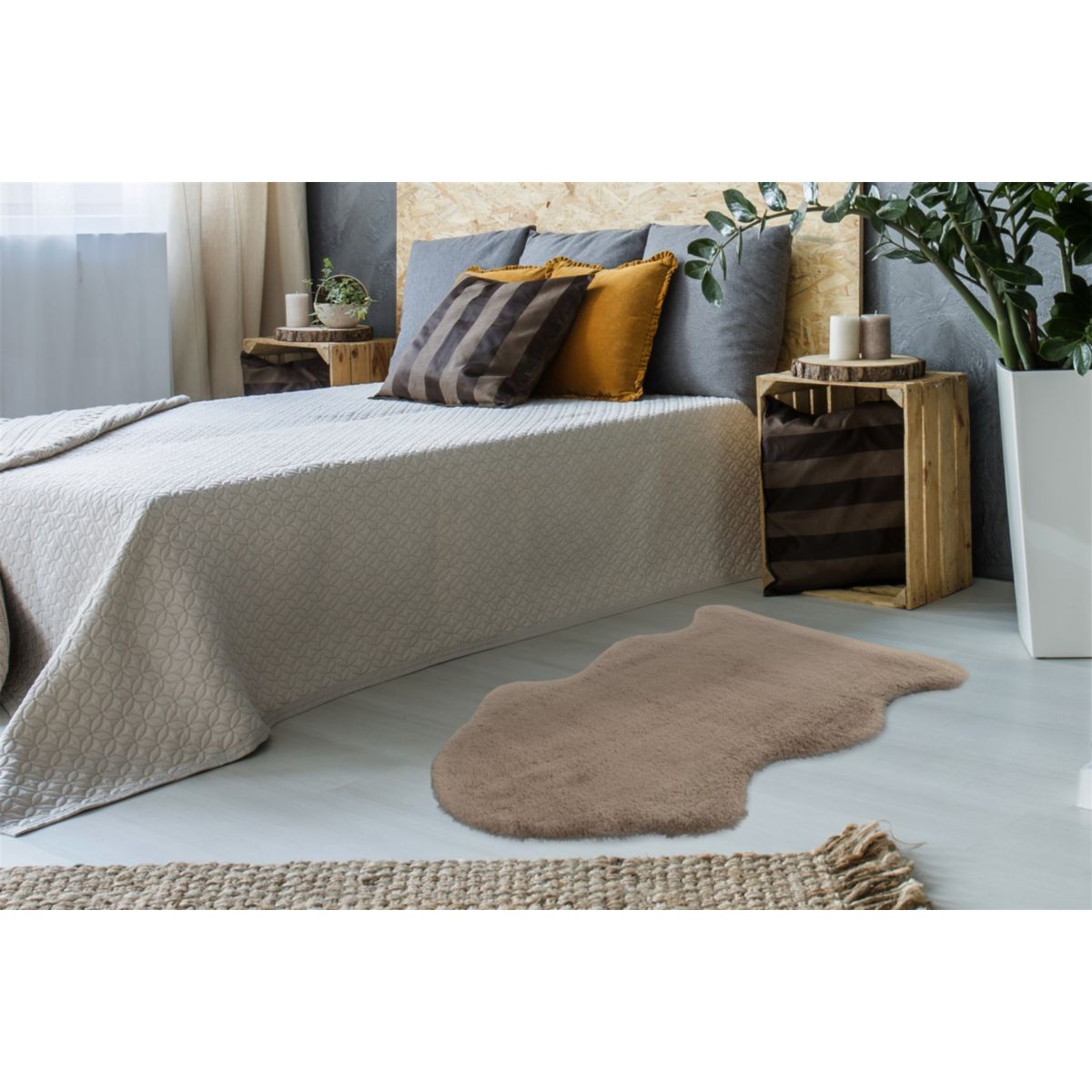 Cosy Sheepskin 525 Taupe 60cm x 90cm Bild 2