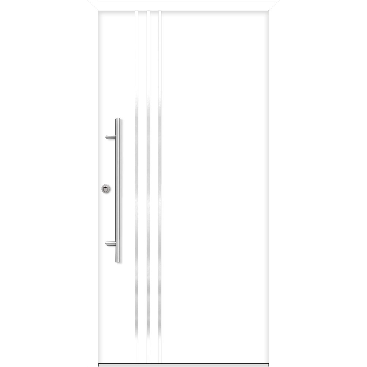 SplenDoor  Premium-Haustür Passivedoor Kalmar RC2 energiesparend einbruchsicher weiss 100 x 200 cm links Bild 1