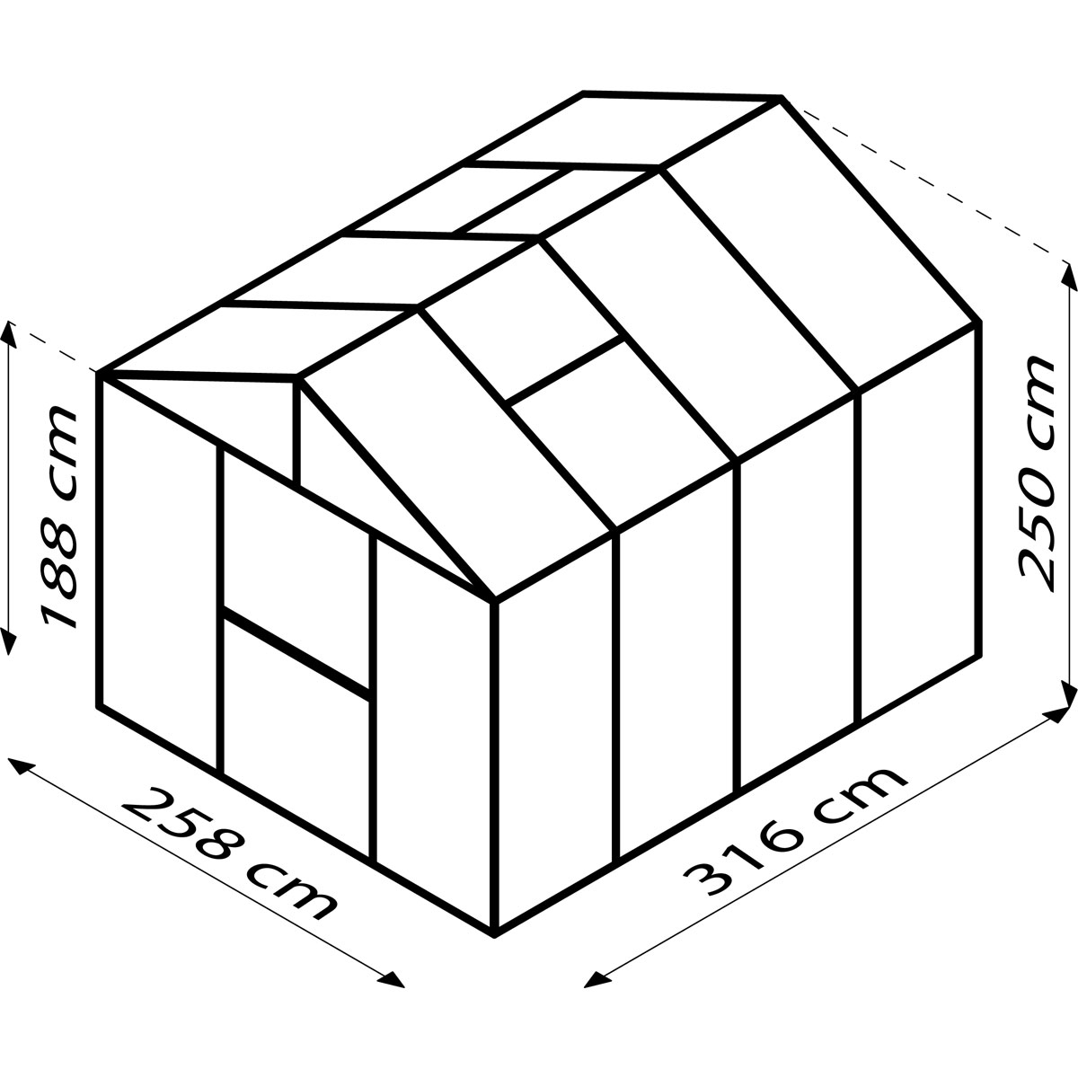 Vitavia Gewächshaus Zeus 8100 8,1m² 10 mm Hohlkammerplatte silber Bild 4