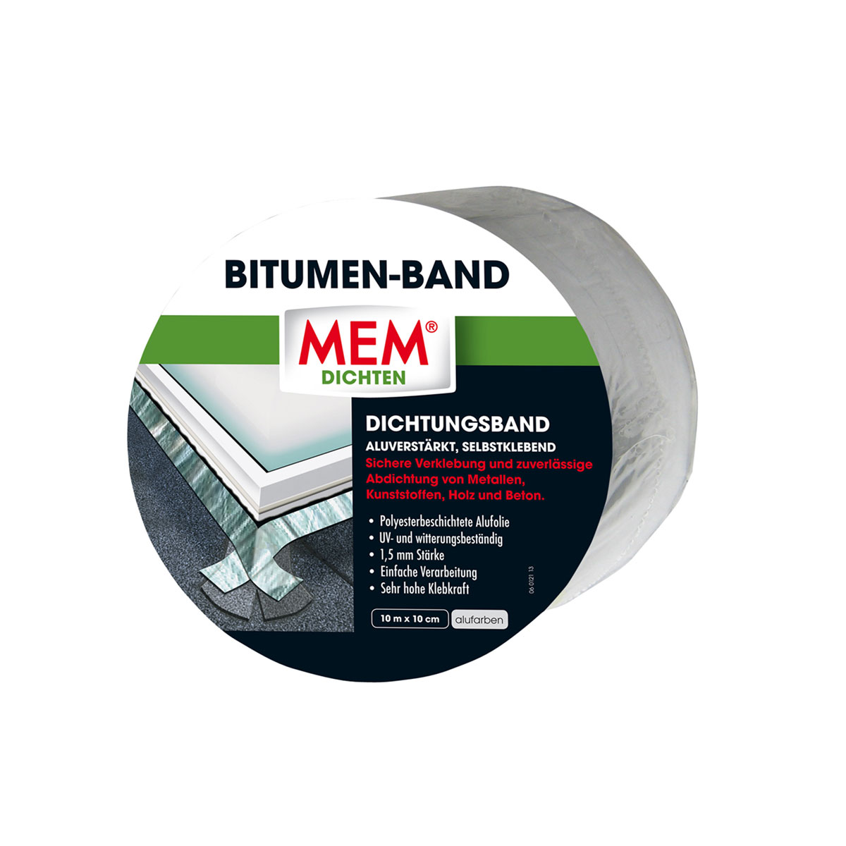 MEM Bitumen-Dichtband 1000 cmx10 cm selbstklebend alukaschiert