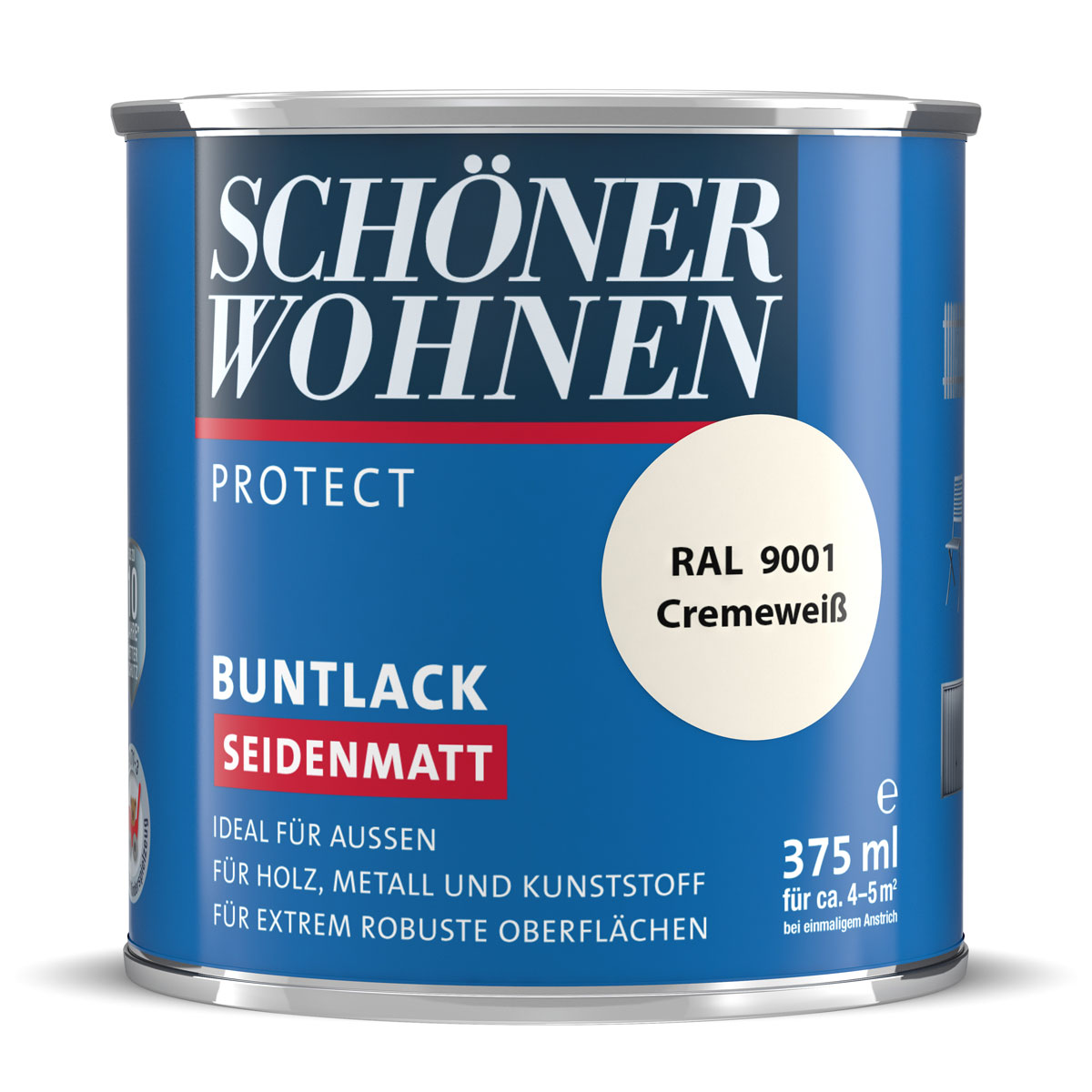 Schöner Wohnen Farbe Buntlack Protect cremeweiß seidenmatt 375 ml