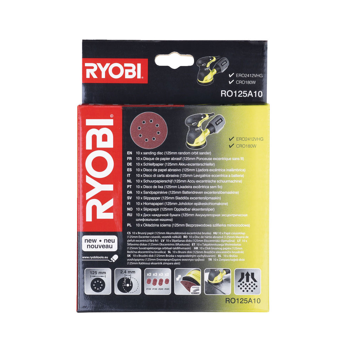 Ryobi  Schleifpapierset RO125A10 10-teilig
