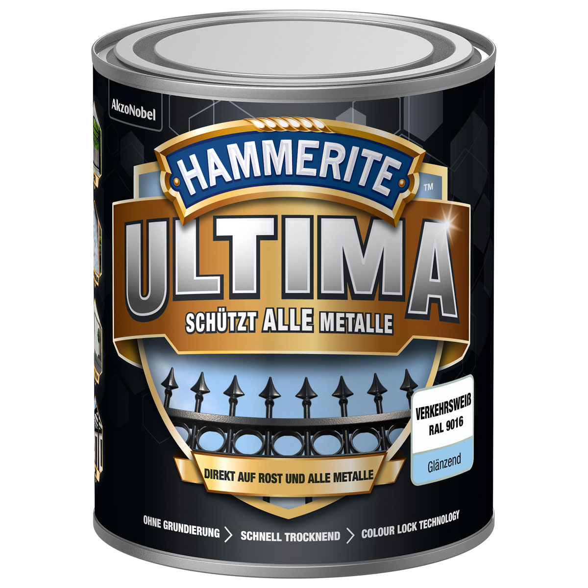 Hammerite Metallschutzlack Ultima Verkehrsweiß glänzend 750 ml