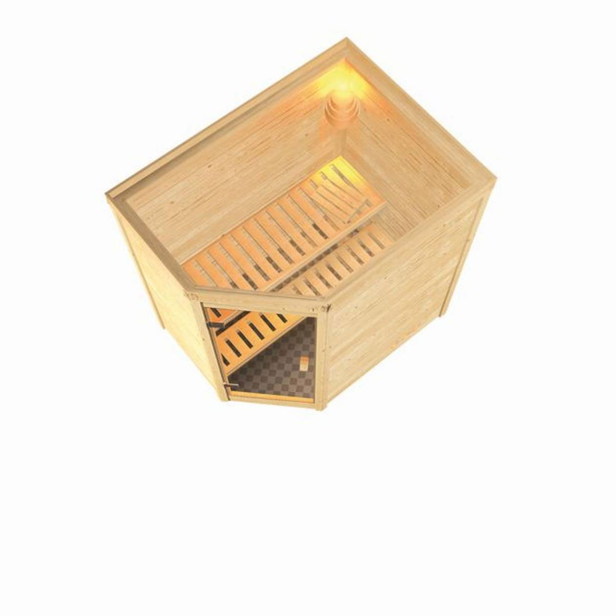 Karibu Systemsauna Svea Eckeinstieg ohne Kranz ohne Ofen Bild 3