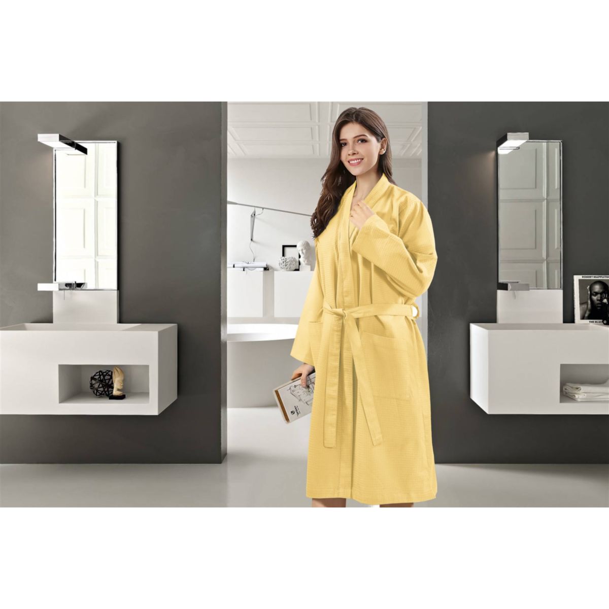 Bademantel Carla 125 Gelb L Bild 5