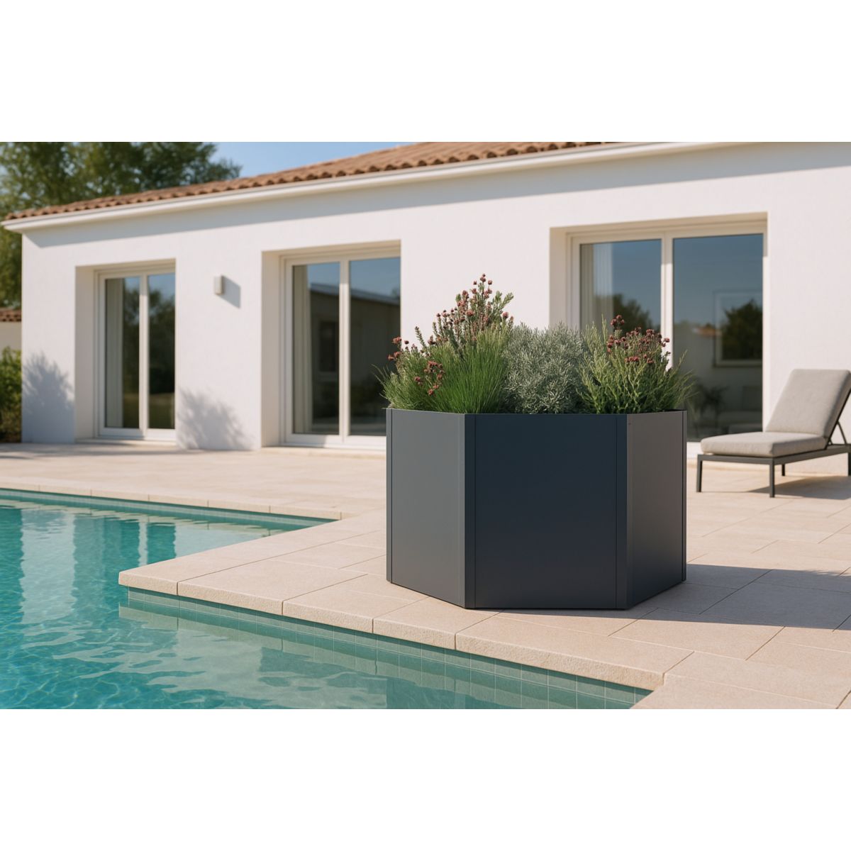 Westmann Metall Hochbeet 6-eckig Varia 52 Anthrazit|100x100x52cm Bild 2