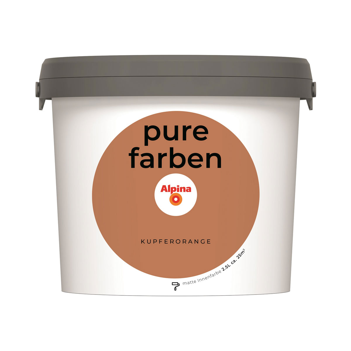 Alpina Innenfarbe pure farben 2,5 L Kupferorange matt