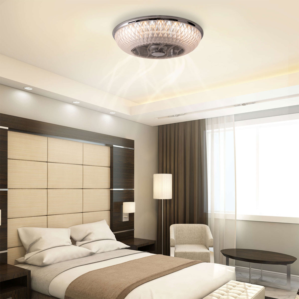 näve LED-Deckenleuchte Viento mit Ventilator 55x55x20cm Bild 10