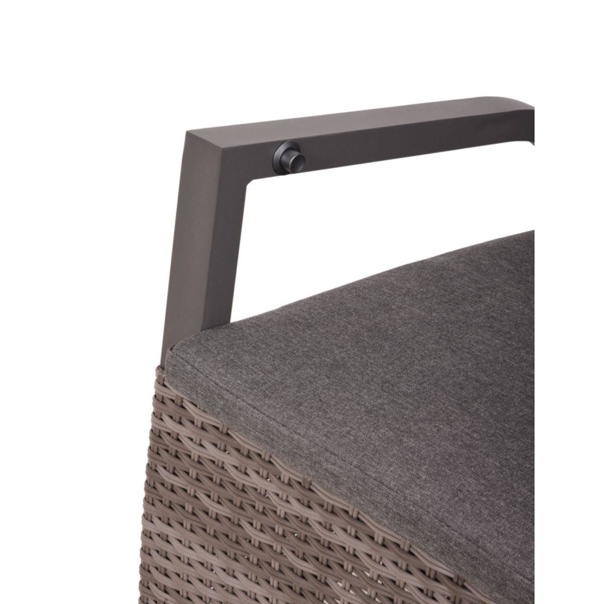 Garden Pleasure Hochlehner RANA, 2er Set Kunststoffgeflecht, Aluminium, grau Bild 3