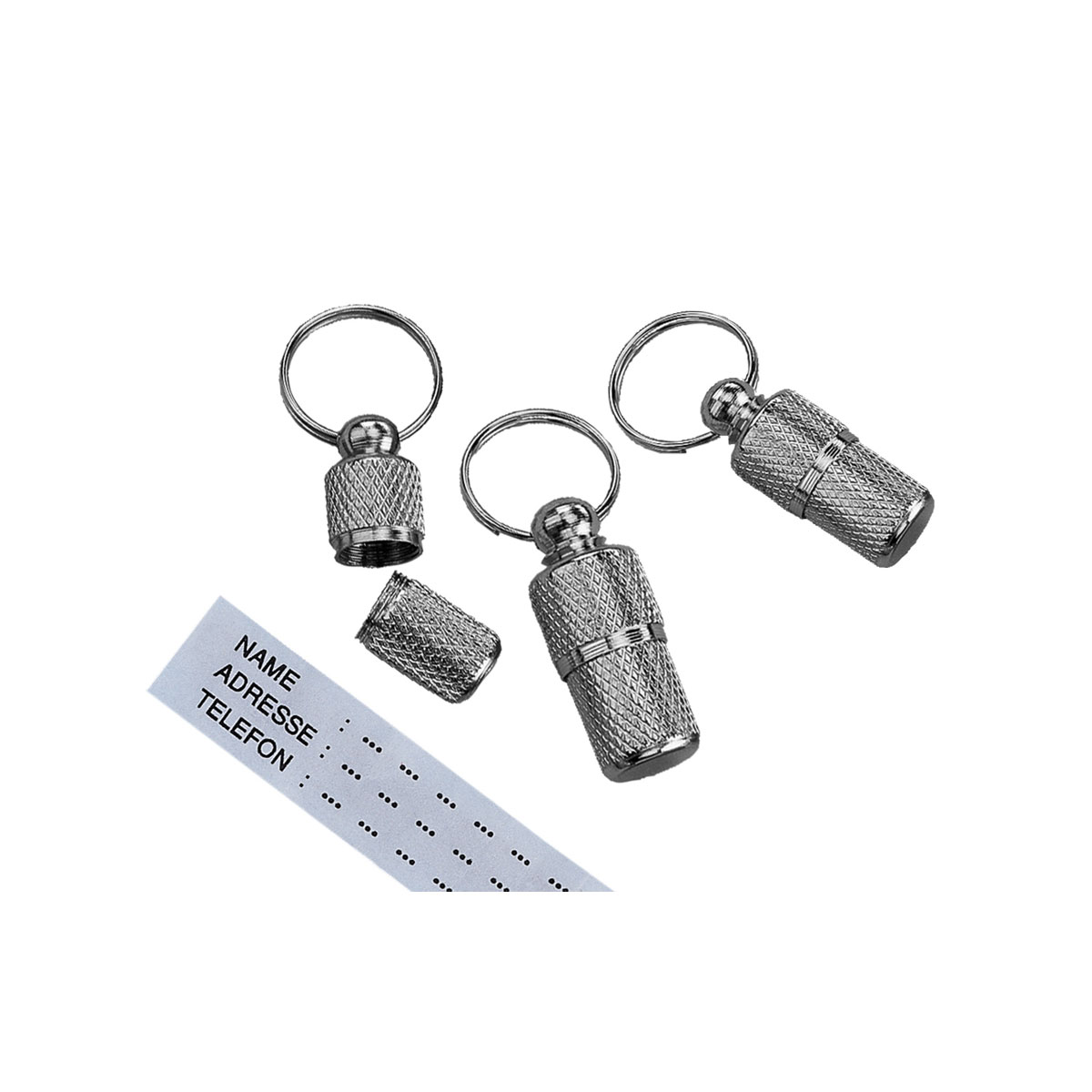 Adressanhaenger chromfarben 26 mm