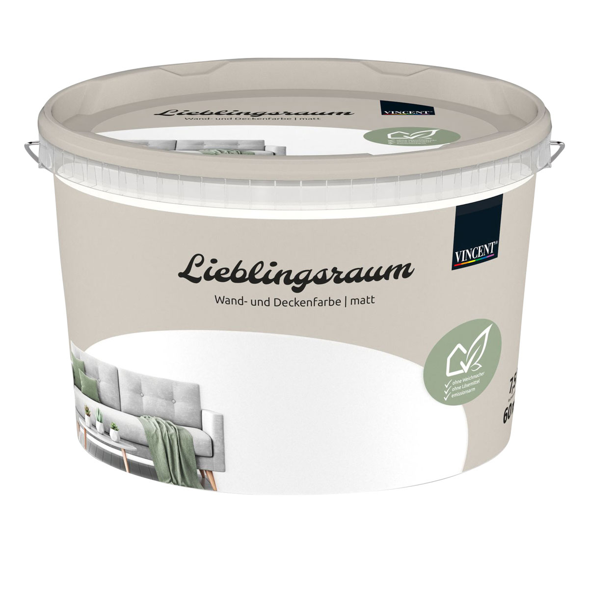 Vincent Wandfarbe Lieblingsraum seidenweiß 7,5 L Bild 1