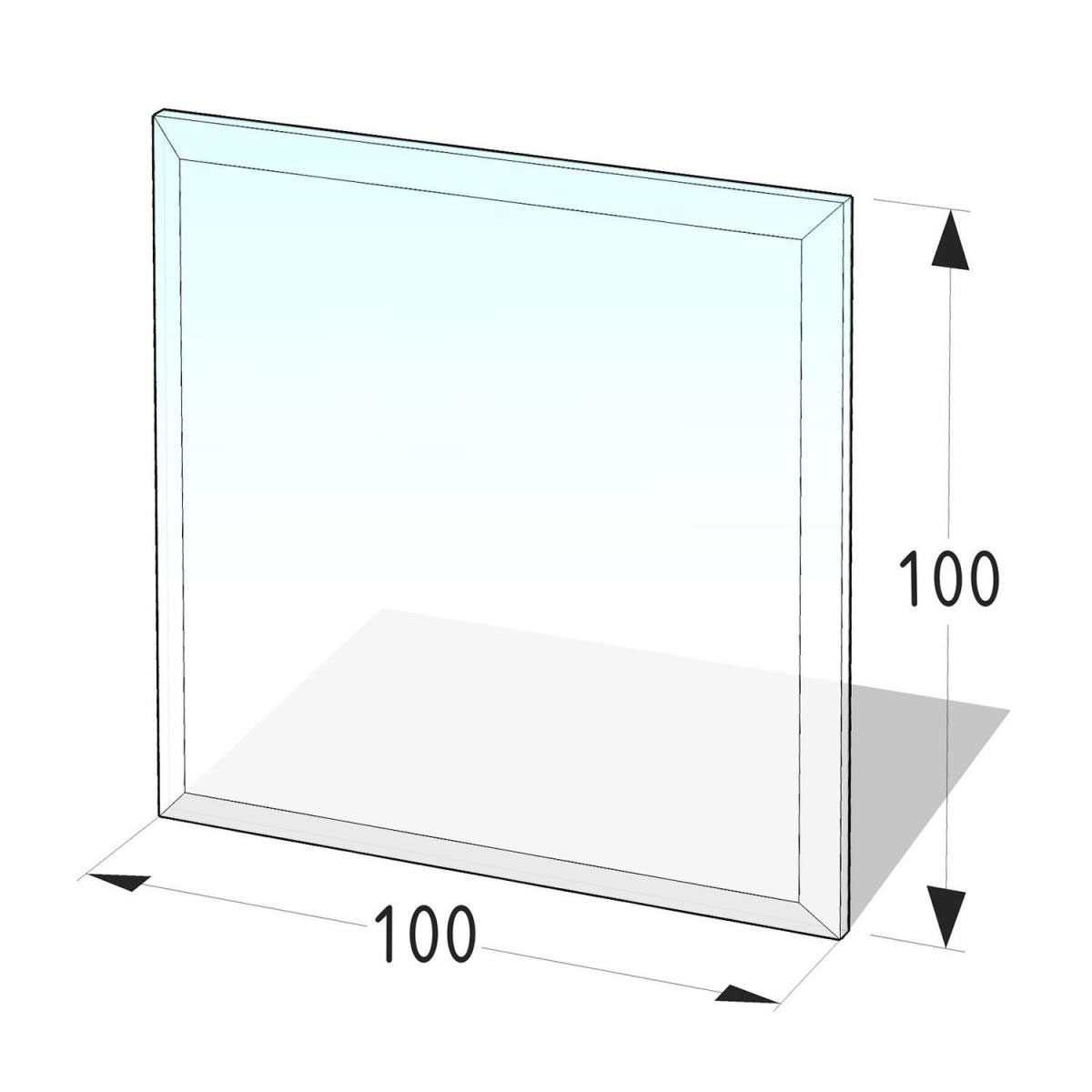 Glasbodenplatte 100x100 cm8 mm, Quadrat, Klarglas