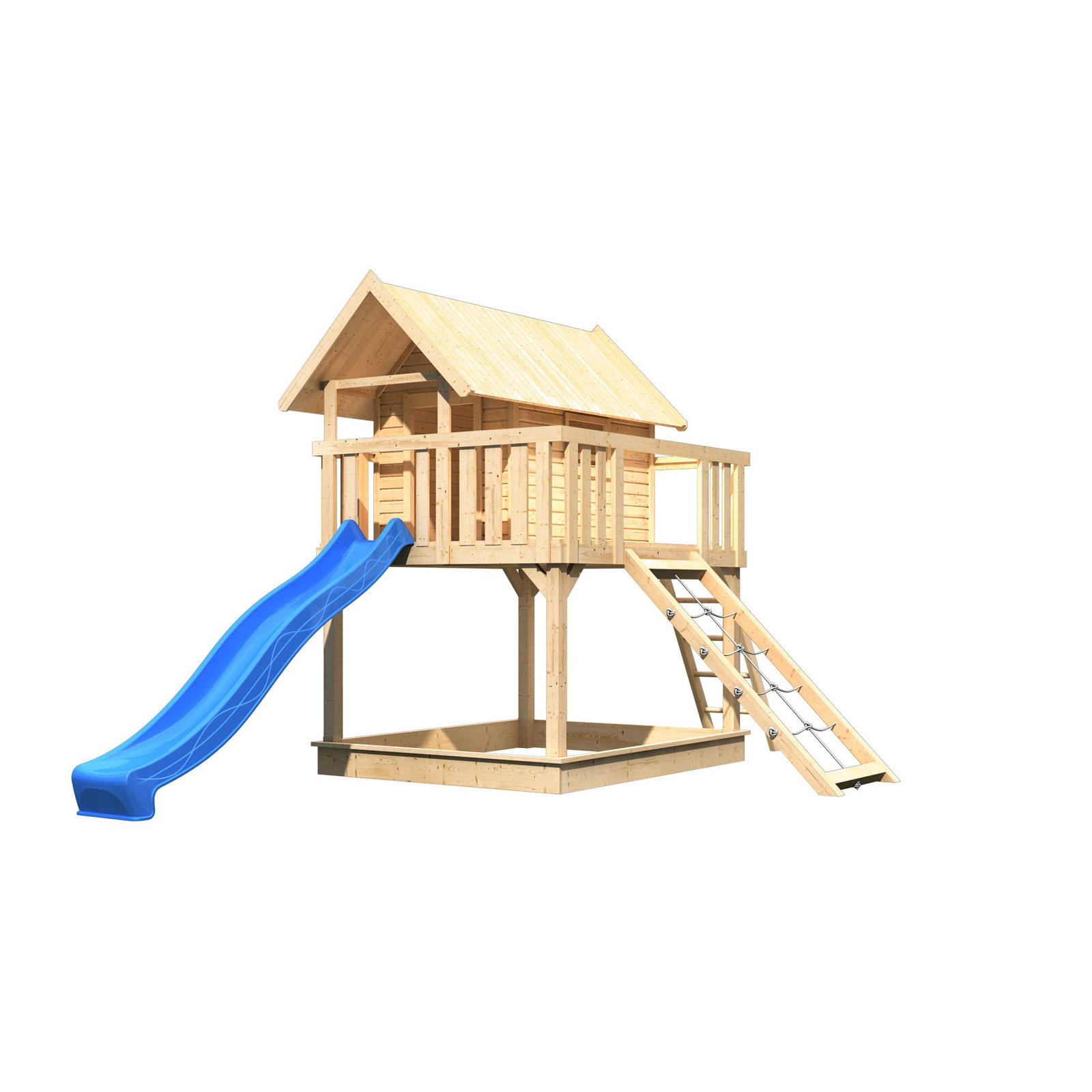 Karibu Fidel inklusive Rampe naturbelassen Rutsche blau Bild 3