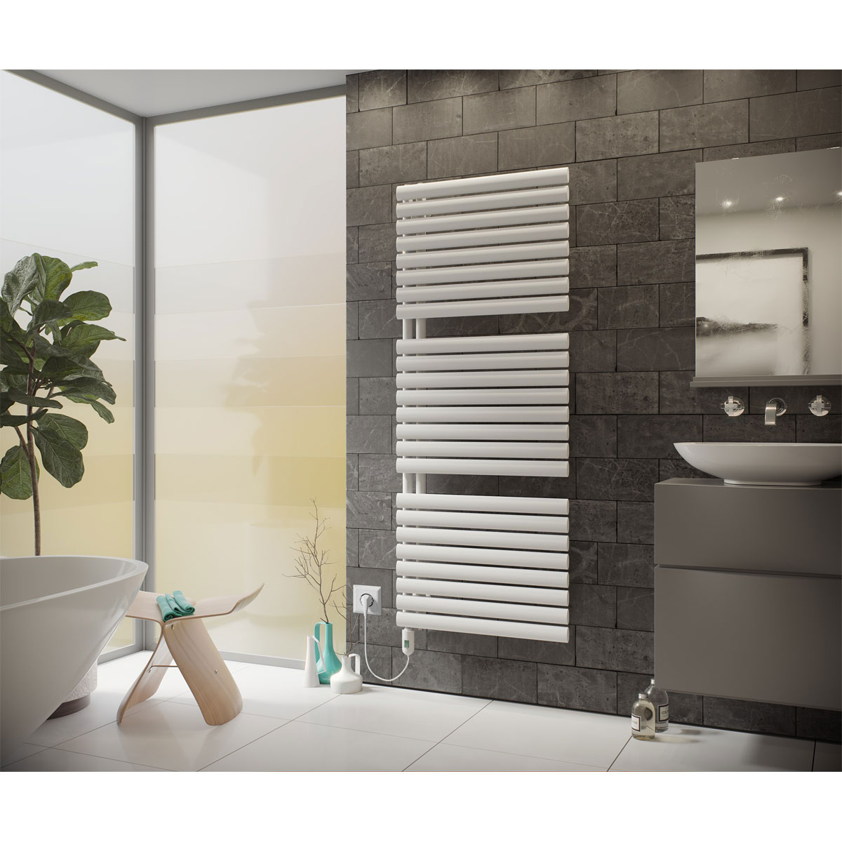 Ximax  Elektrischer Handtuchwärmer Fortuna-Open 1164 x 600 mm 600 Watt Typ 2 Weiß