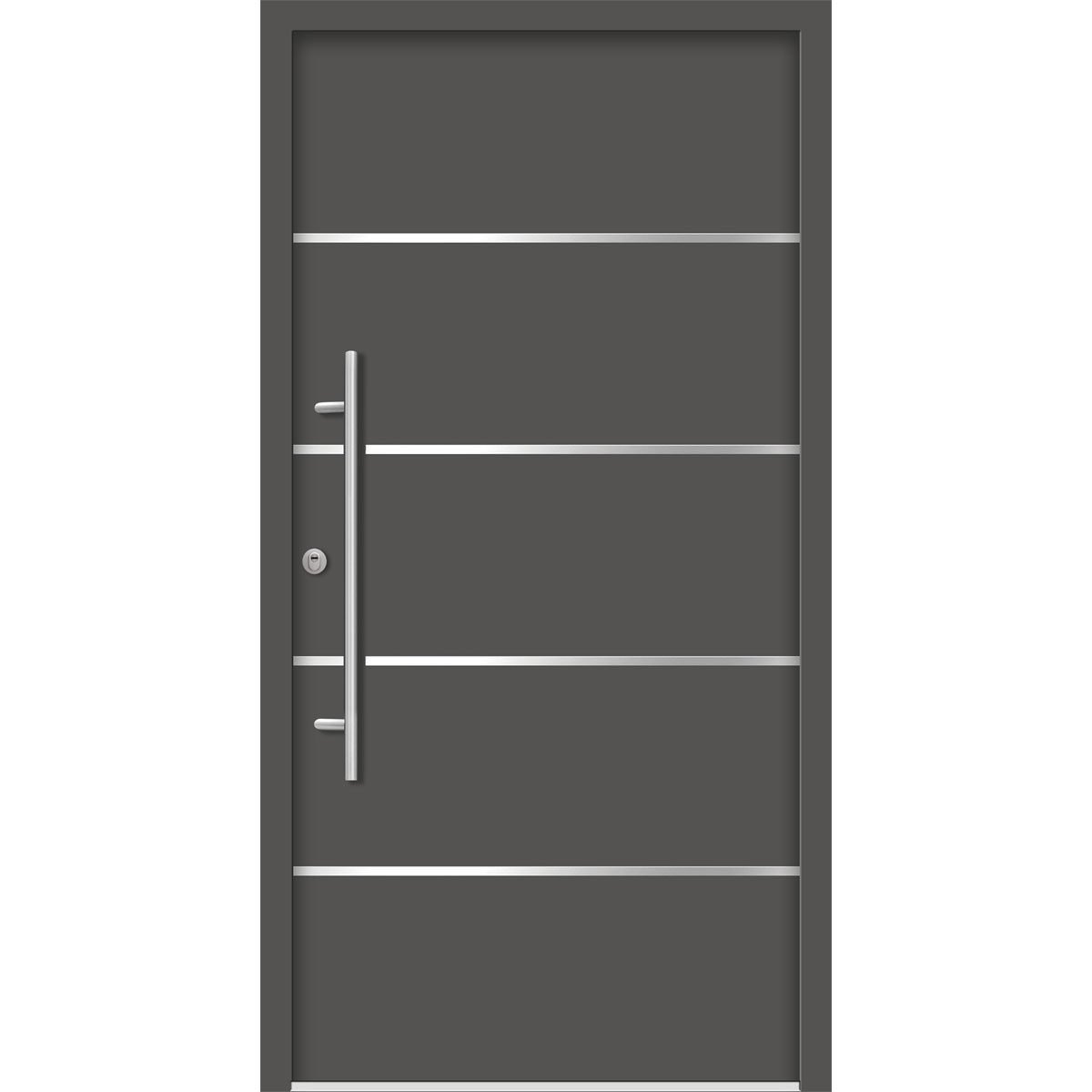 SplenDoor  Premium-Haustür Passivedoor Visby RC2 energiesparend einbruchsicher anthrazit 110 x 210 cm links Bild 1