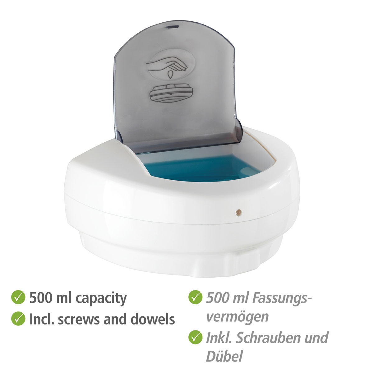 Wenko  Infrarot Desinfektionsmittel- und Seifenspender Arco automatischer Sensor Desinfektionsspender Füllmenge 500 ml Bild 4