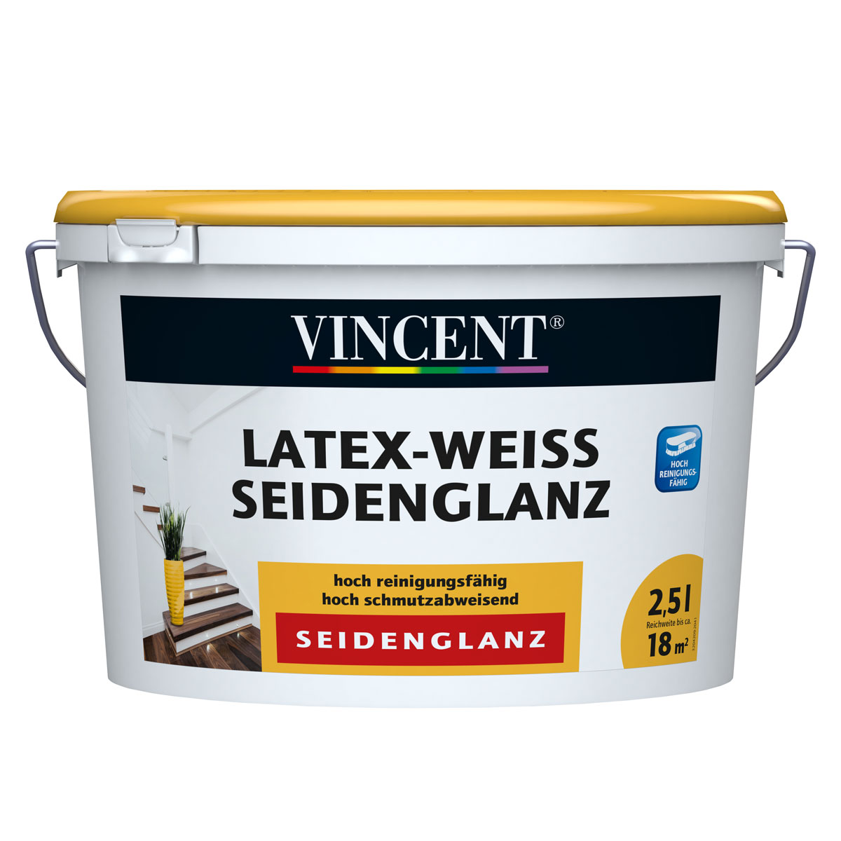 Vincent Latex-Weiß Seidenglänzend 2,5 L Bild 1