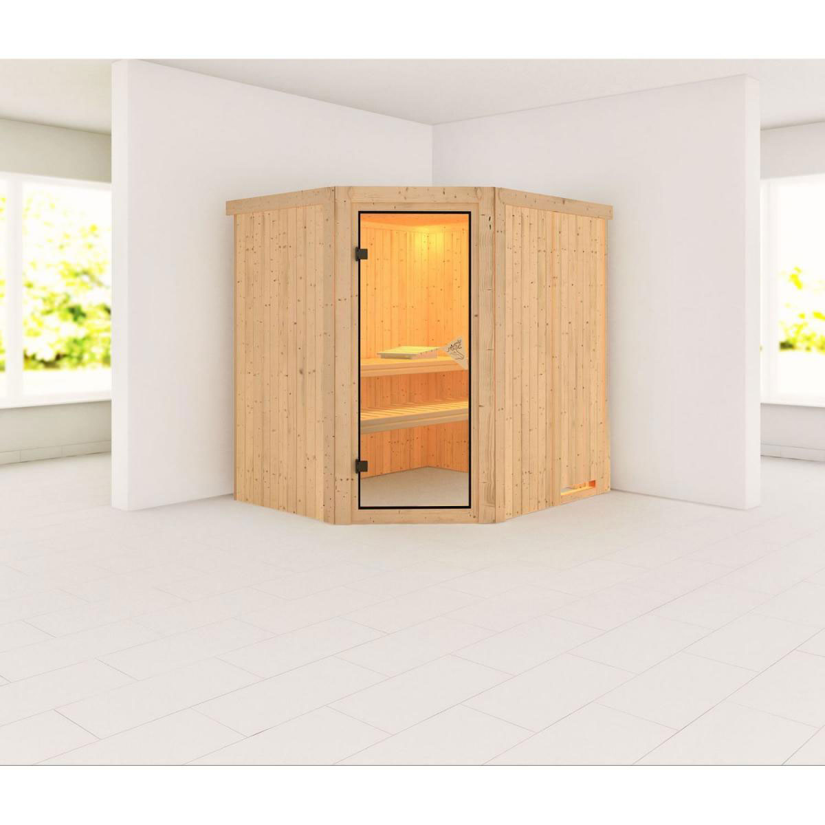 Karibu Systemsauna Siirin 68 mm ohne Ofen ohne Kranz