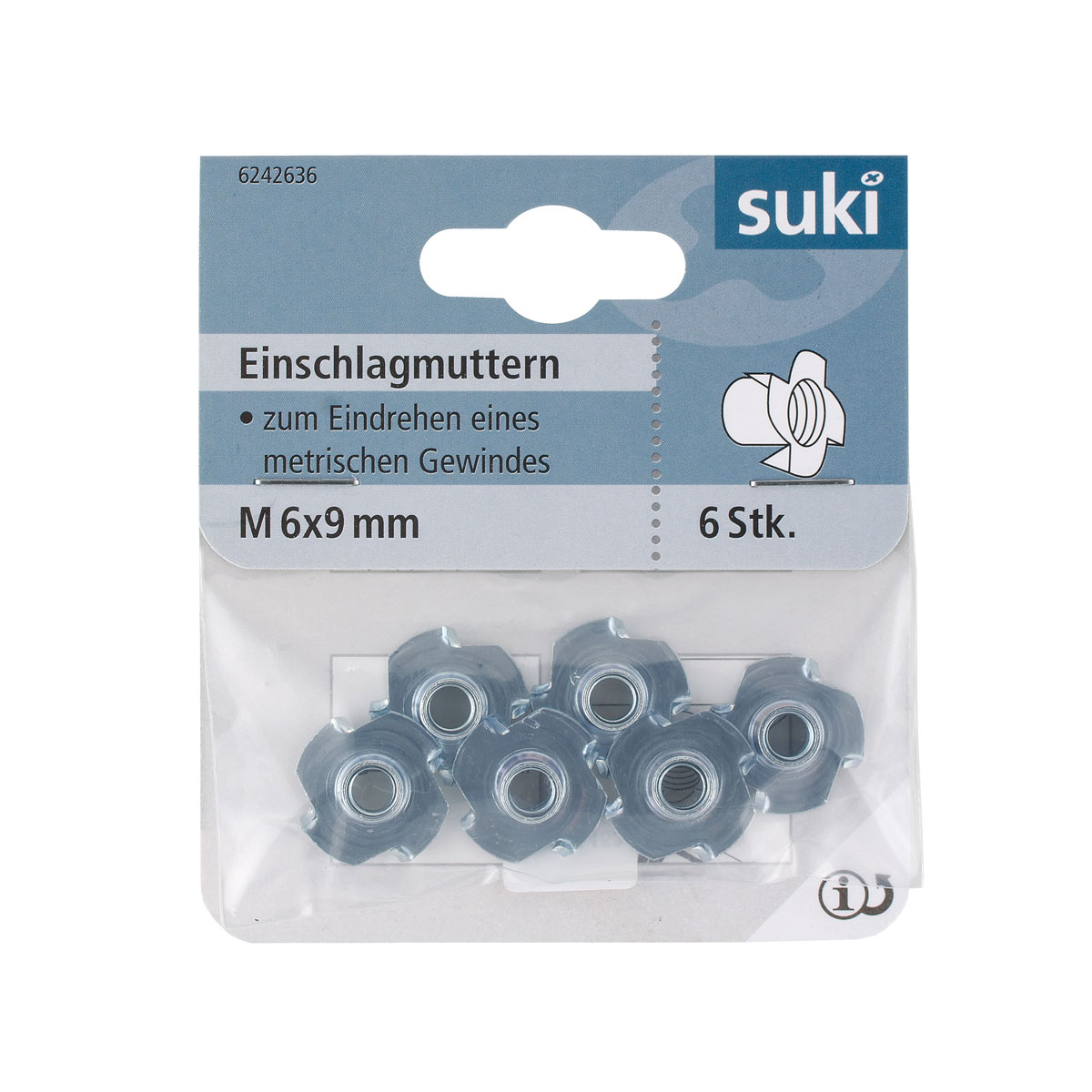 Suki Einschlagmutter verzinkt Durchmesser 6 mm 6 Stück Bild 1