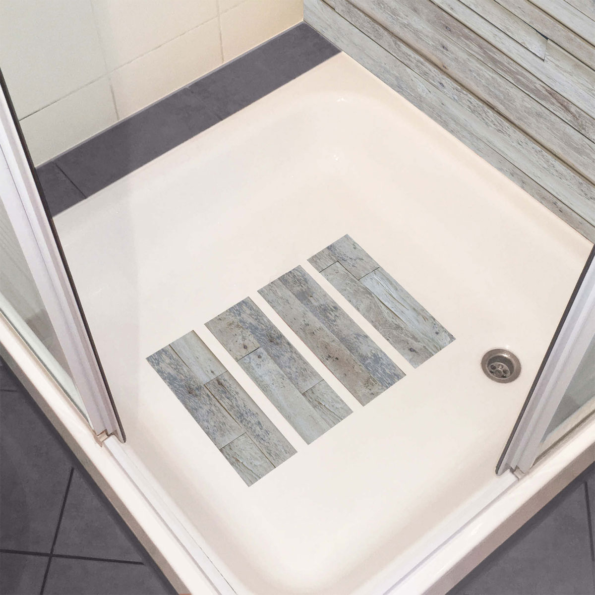 MySpotti Antirutschaufkleber Wood Planks 4er-Set 30 x 10 cm