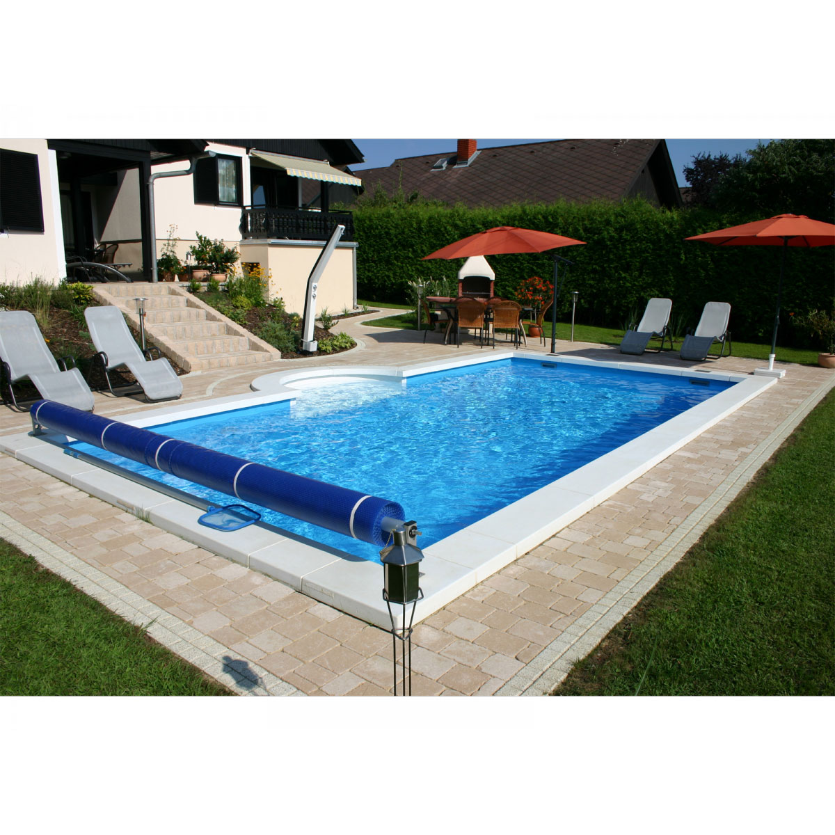 Styroporbecken-Set mit Römertreppe 700 x 350 x 150 cm P25 Bild 1