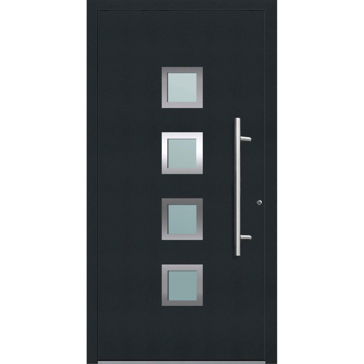 Aluminium Sicherheits-Haustür Mailand Exklusiv 75 mm anthrazit 100 x 210 cm Anschlag rechts inkl Griffset