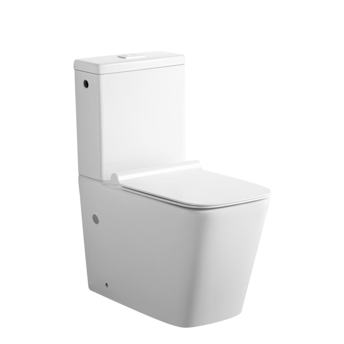 Sanitop Stand-WC Kombination Aliki Square spülrandlos, inkl. WC-Sitz und Spülkasten mit waagerechtem Abgang