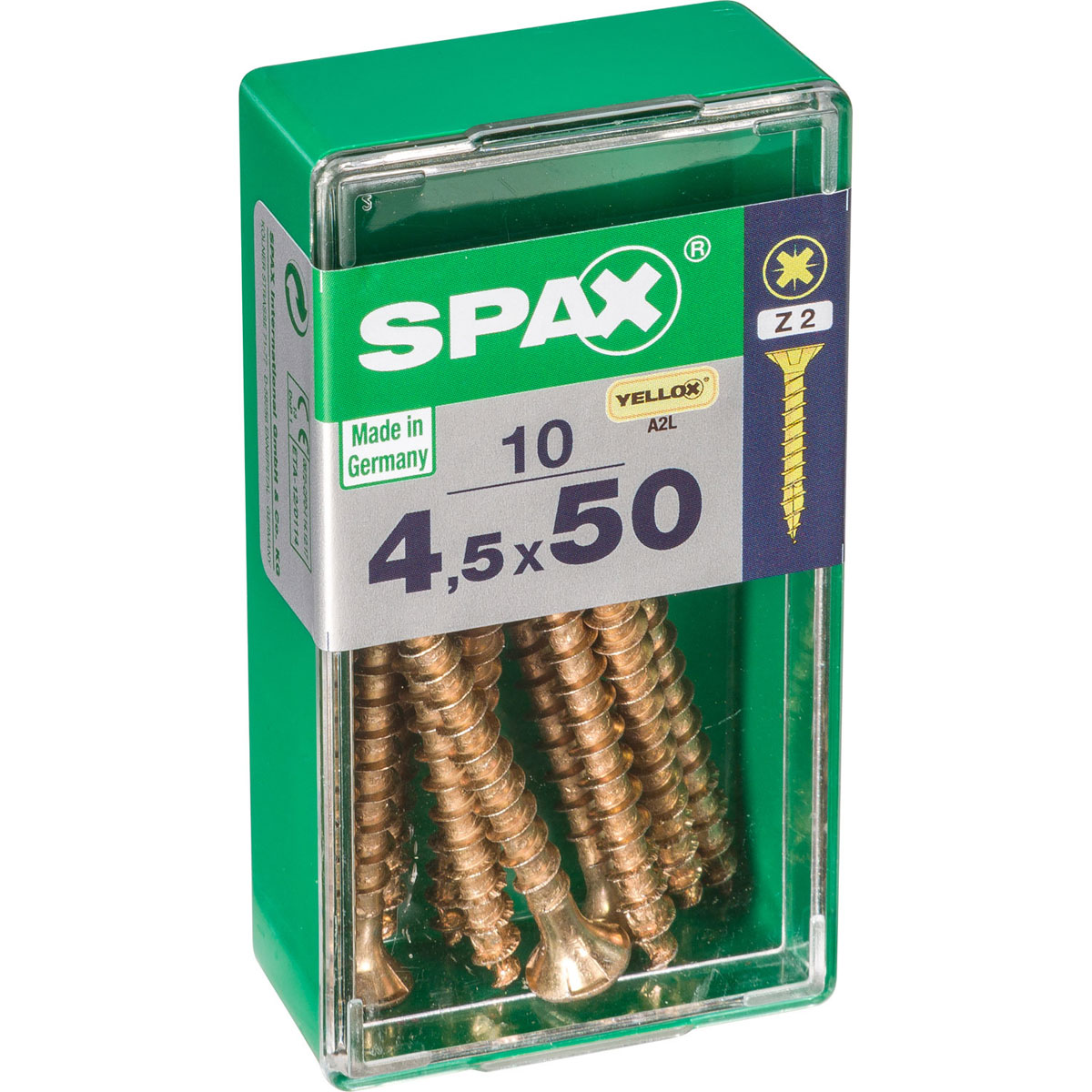 Spax Universalschrauben Yellox Senkkopf 4,5 x 50 S 10 Stück Bild 2