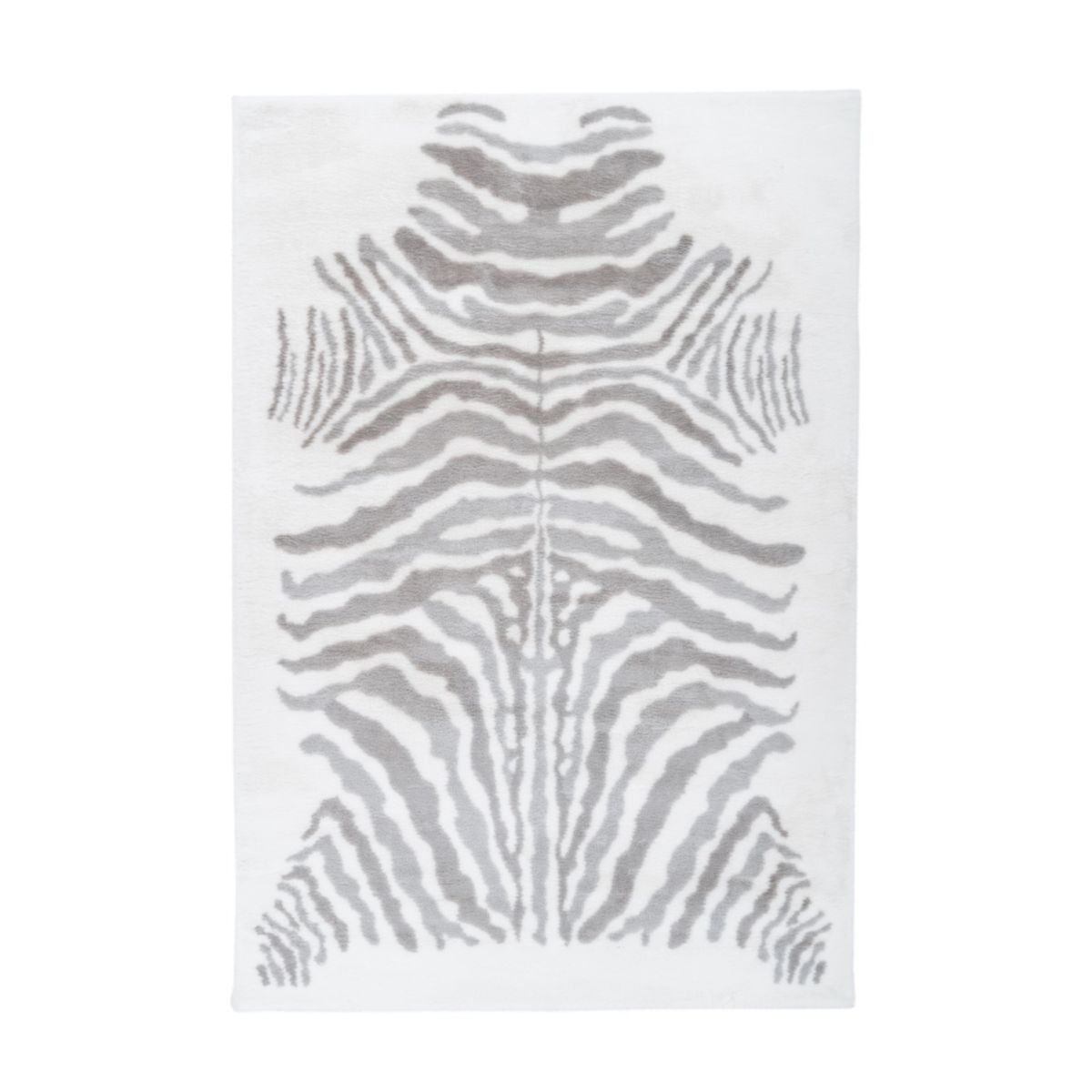 Hochflorteppich Rabbit Animal 400 120 x 160 cm grau/weiß