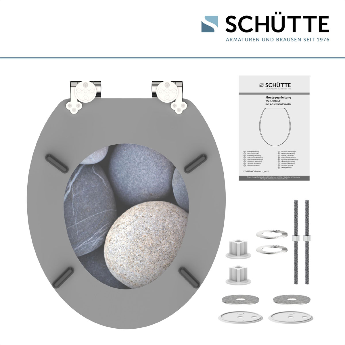 Schütte MDF WC-Sitz GREY STONES mit Absenkautomatik Bild 7