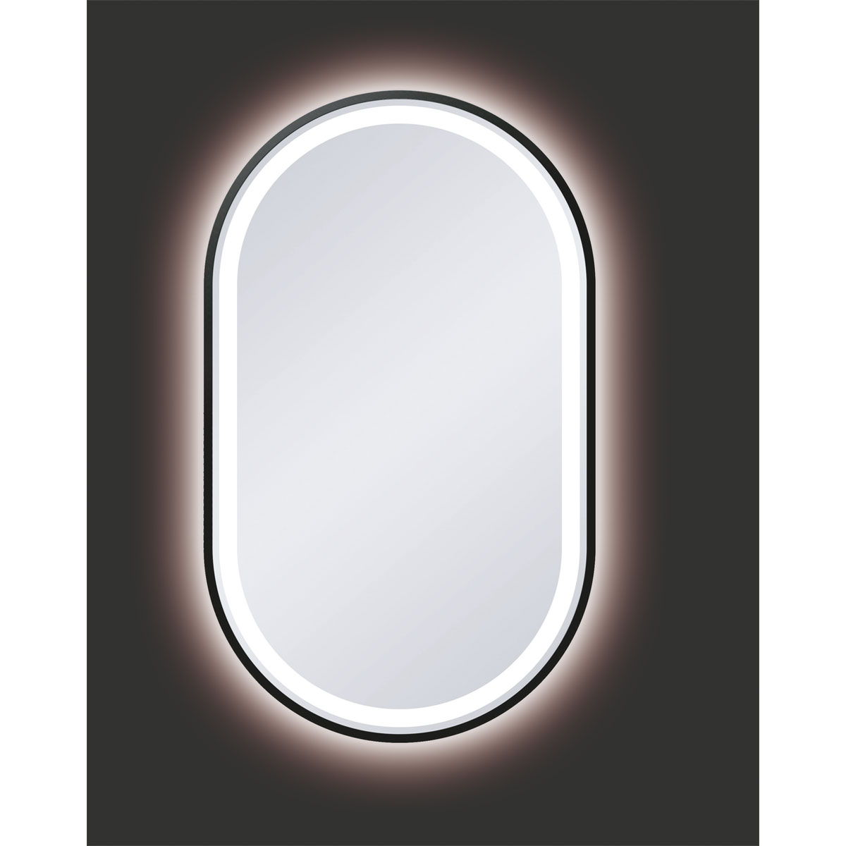 Valblue LED- Spiegel Lucien schwarz matt 45 x 75 cm