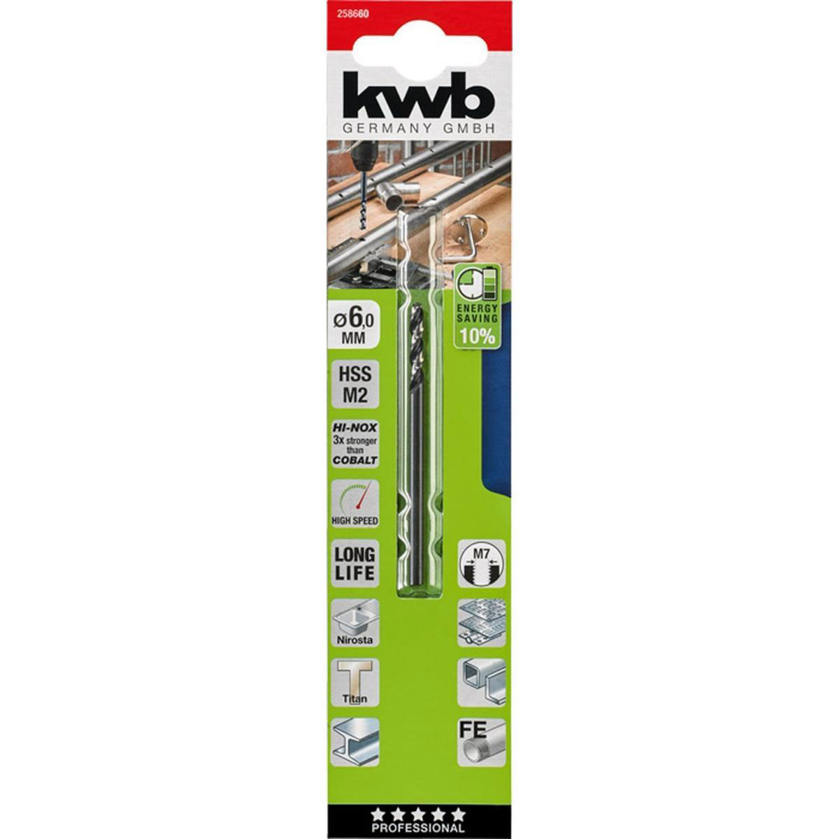 kwb  Metallbohrer Hi-Nox M2 Durchmesser 6 mm Bild 2