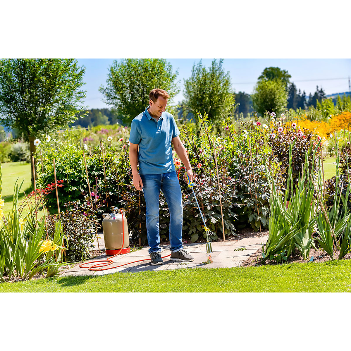 Gloria Unkrautbrenner Thermoflamm bio Professional PLUS SET zum Anschluss an Druckgasflasche für große Flächen inkl Durckminderer Bild 3