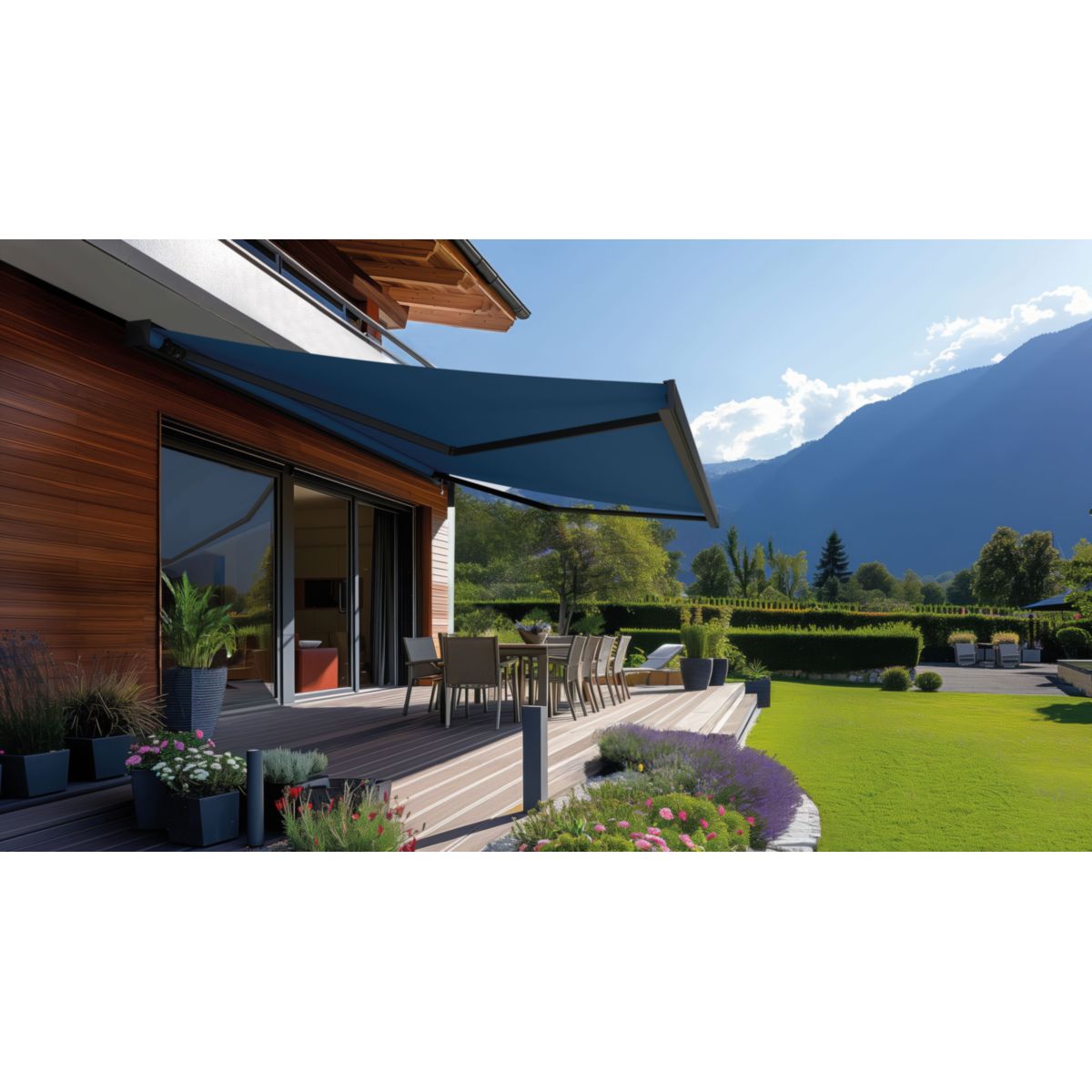 Durabil Vollkassettenmarkise Calima anthrazit 600x300 cm, Design Beach Waves