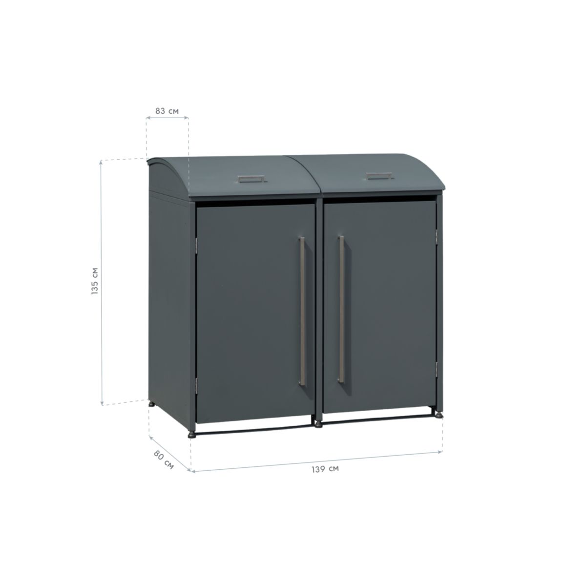 Westmann Mülltonnenbox Moderna 2 2x 240 L 83x139x135 cm Bild 7
